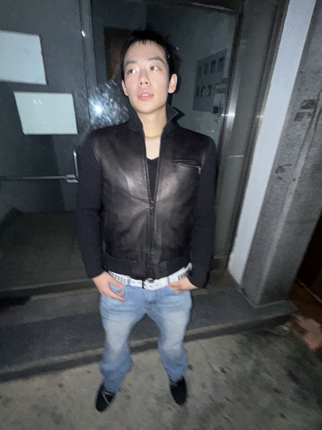 Peri Gord 카우하이드 레더 니트 자켓 L 상품이미지3