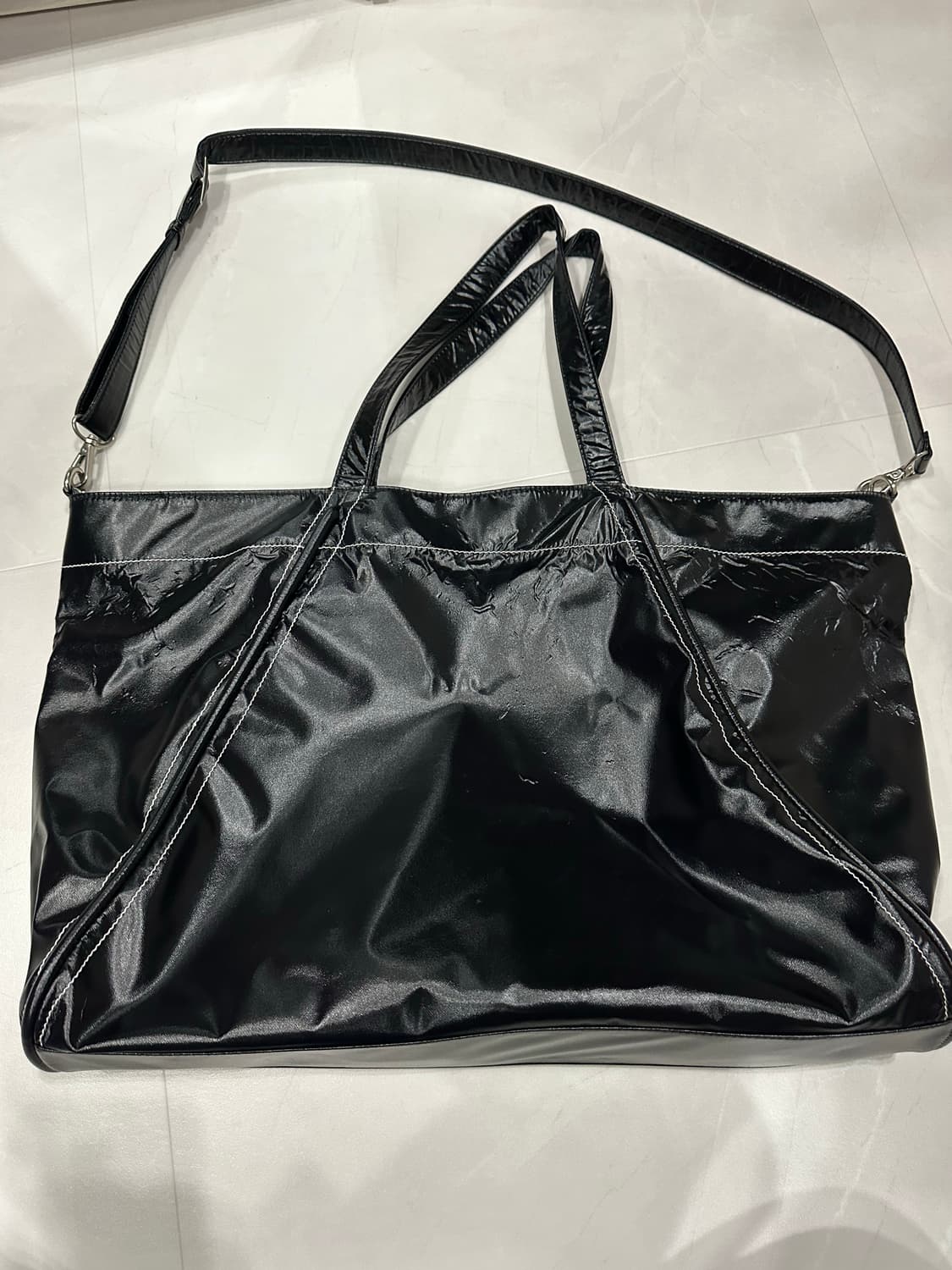 [F]마뗑킴 토트백 코팅백 가방 숄더백 블랙 상품이미지4