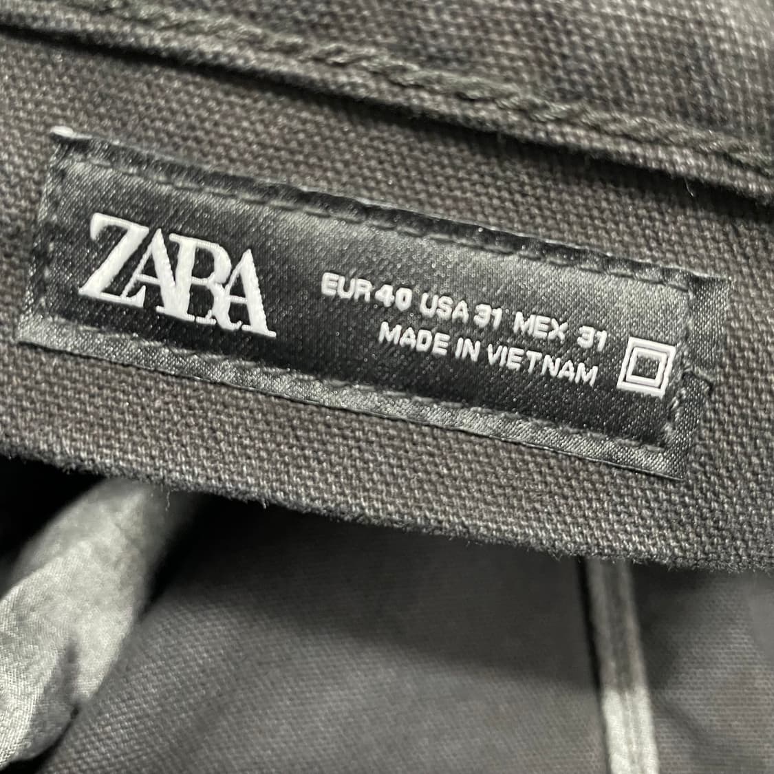 [33] Zara 자라 더블니 블랙 워크 팬츠 상품이미지2