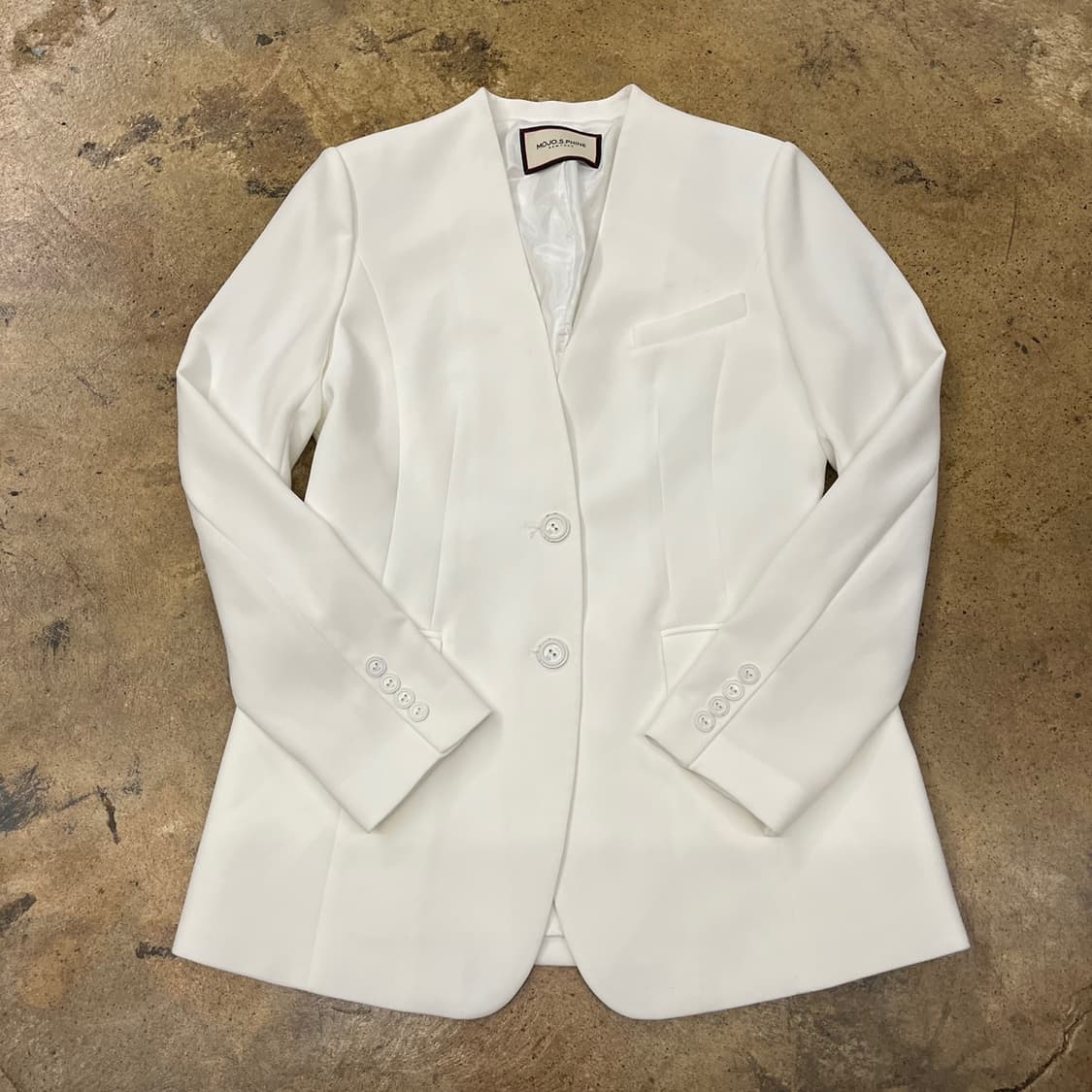 [정품] 모조에스핀 화이트 노카라 자켓 b15 상품이미지2