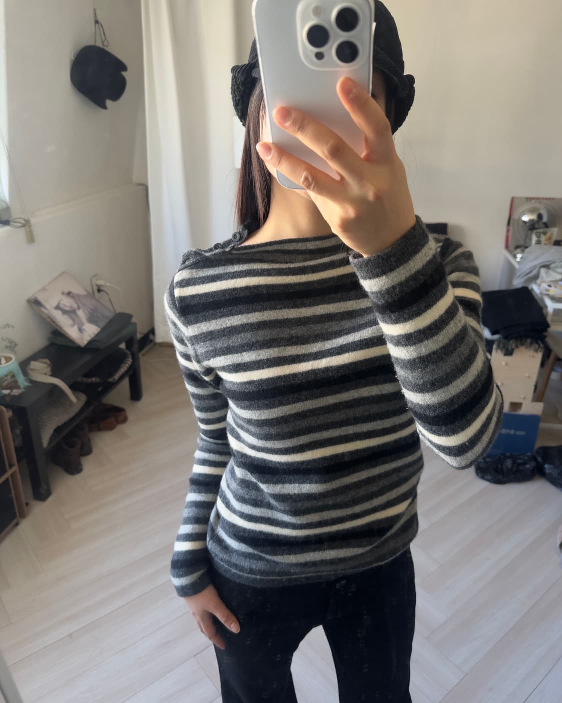 [Belle Maison] border wool blend knit 상품이미지1