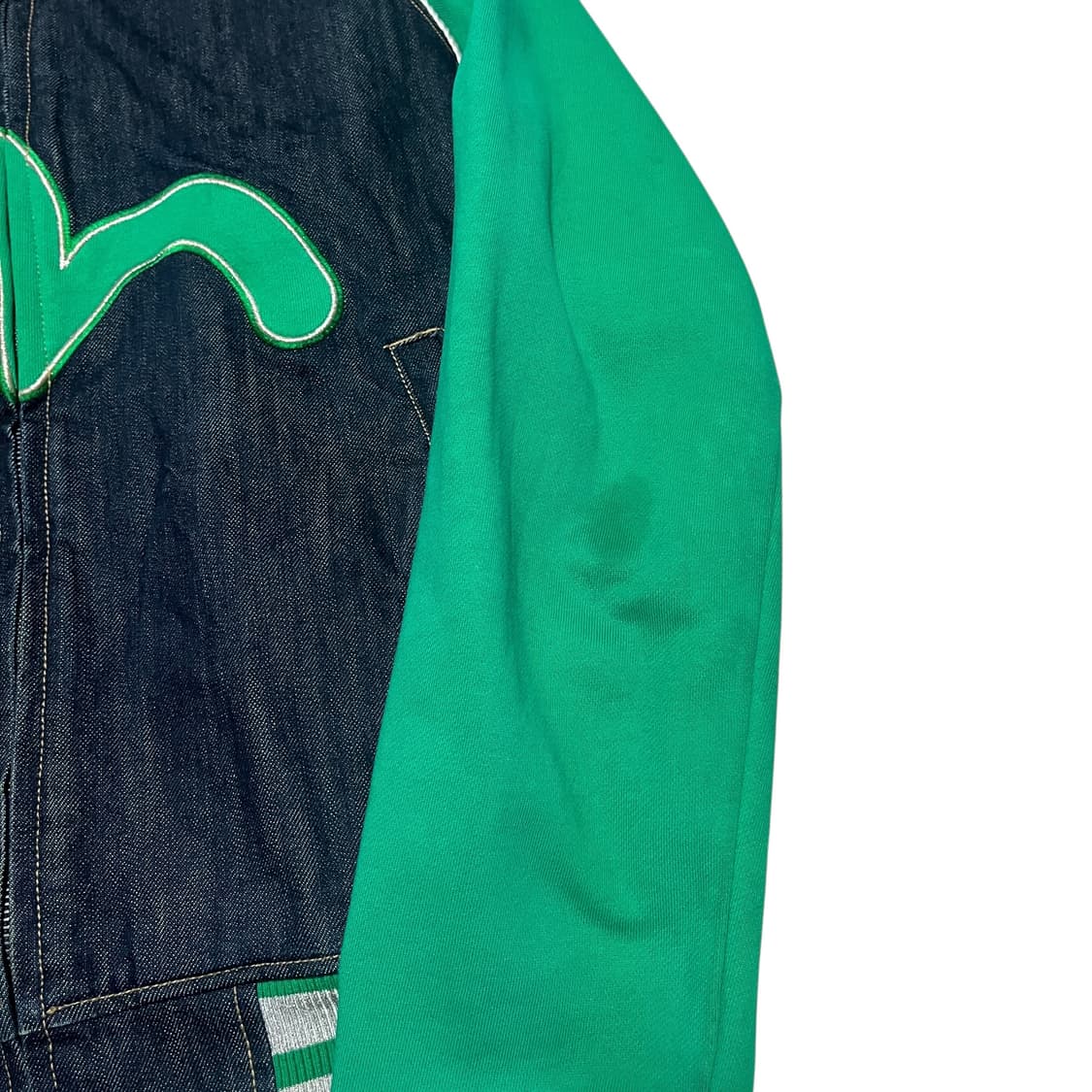 에비수 데님 배색 올드스쿨 빅로고 집업 자켓  상품이미지5