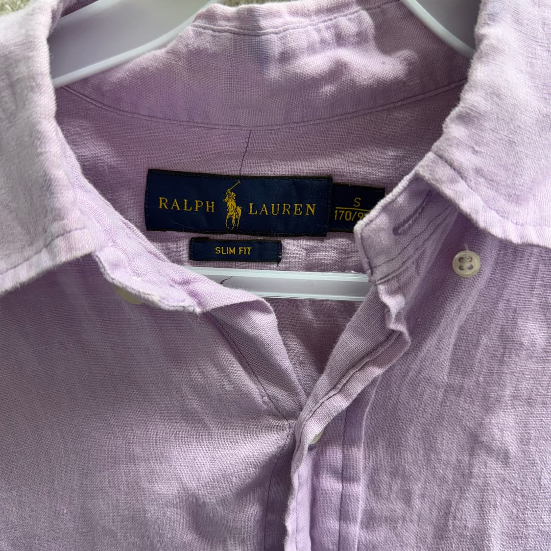 [S] 폴로 슬림핏 퍼플 린넨 셔츠 상품이미지5