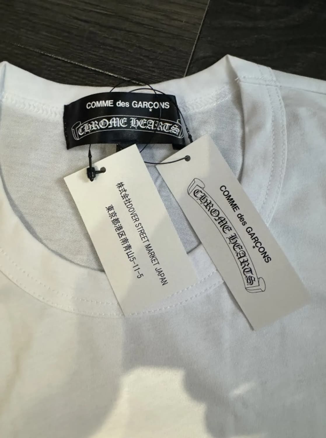 크롬하츠 x 도버스트릿 마켓 x CDG 반팔 티셔츠 화이트 L 상품이미지3
