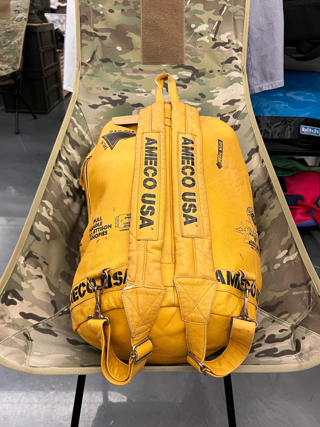 1990s AMECO 아메코 레더 밀리터리 더플백 럭색 백팩 상품이미지2
