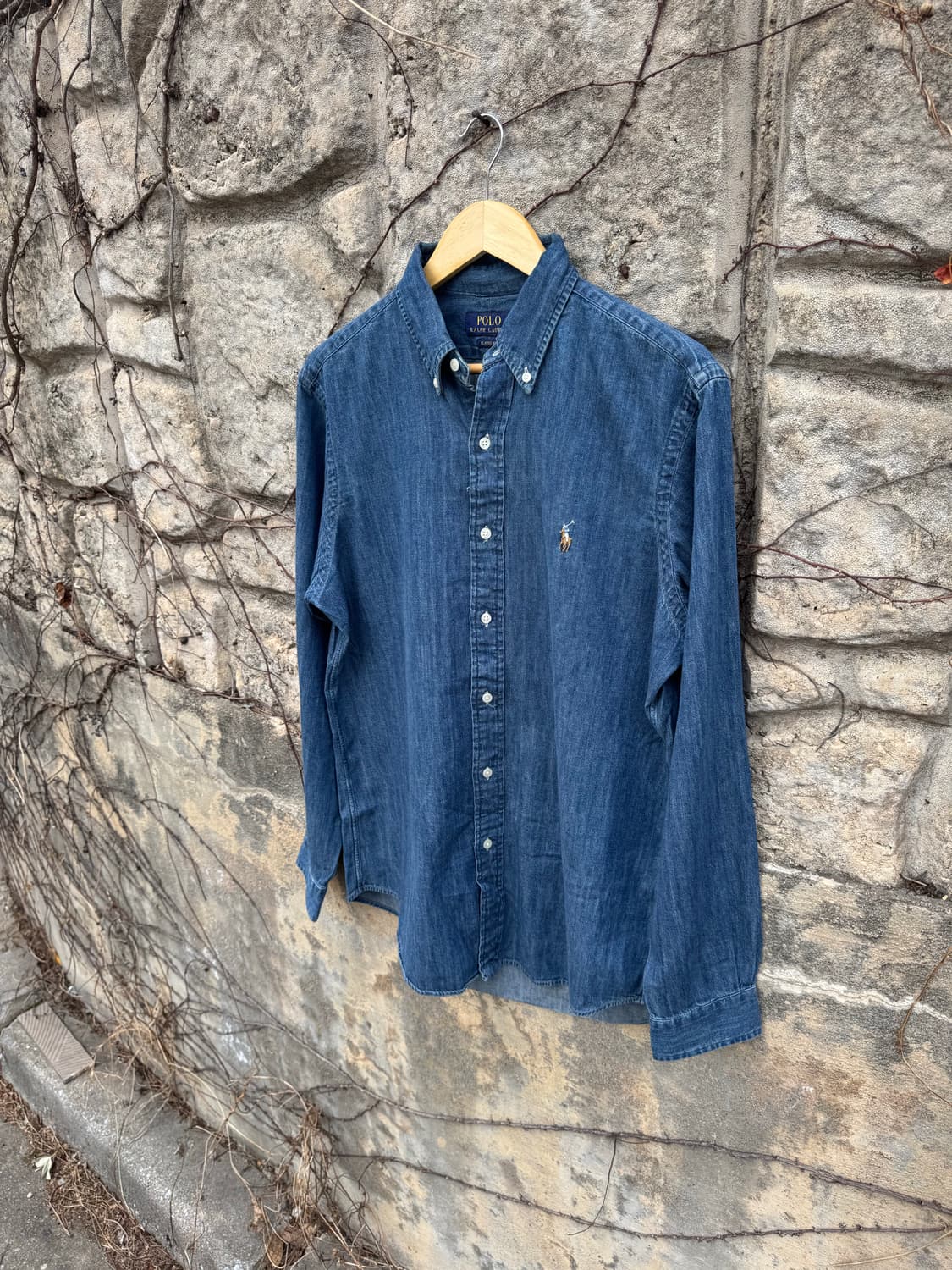 폴로 랄프로렌 빈티지 클래식 핏 데님 셔츠 m 상품이미지3