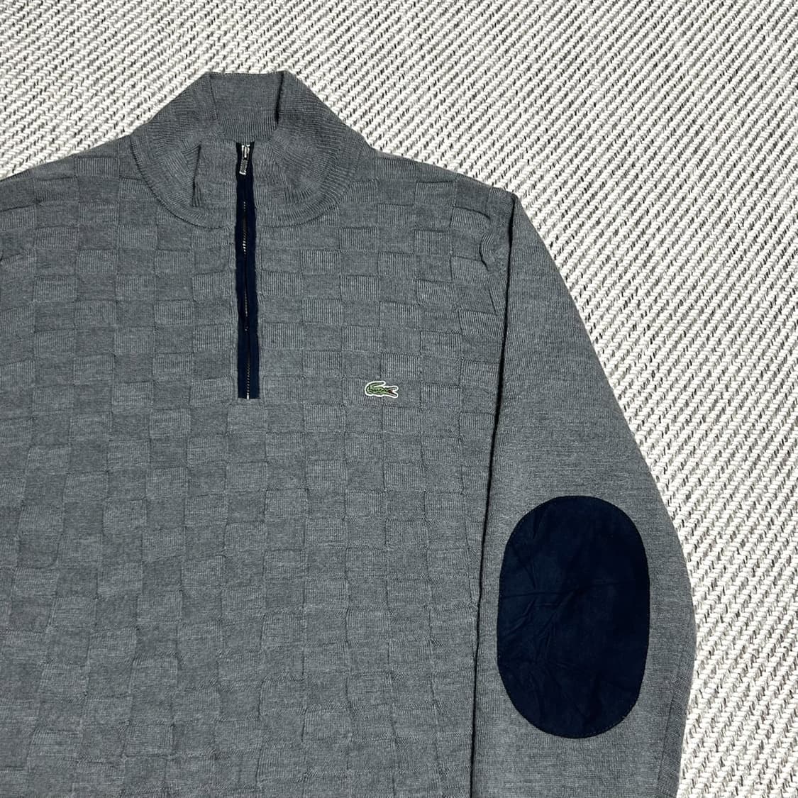 [M] Lacoste 라코스테 챠콜 반집업 니트 상품이미지2