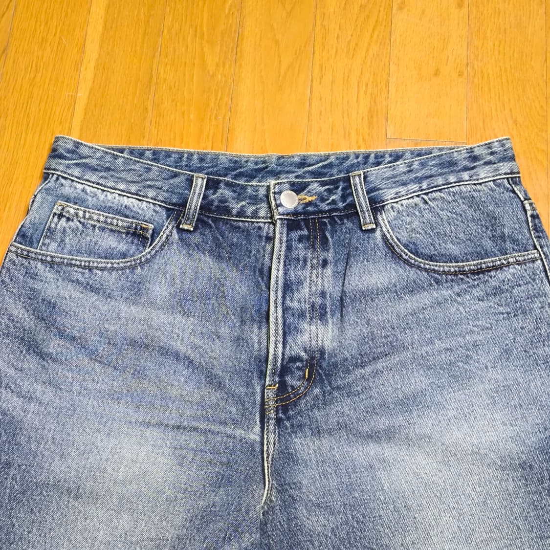 [50] 솔리드 옴므 중청 와이드 데님 팬츠 상품이미지1