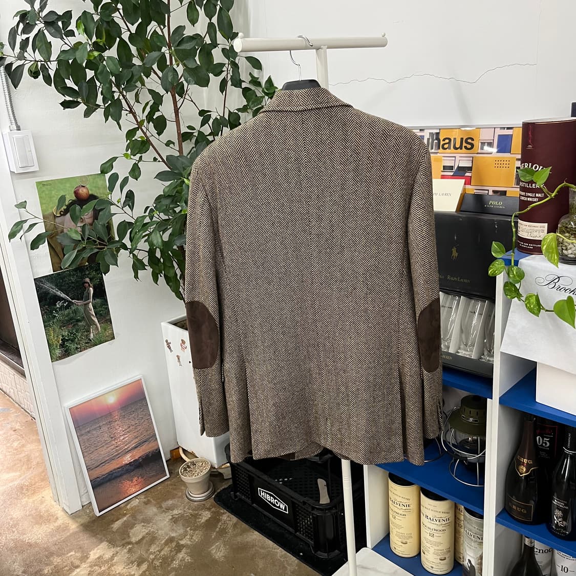 폴로랄프로렌 RL-67 헤링본 스웨이드 엘보우 패치 블레이져 M 상품이미지2