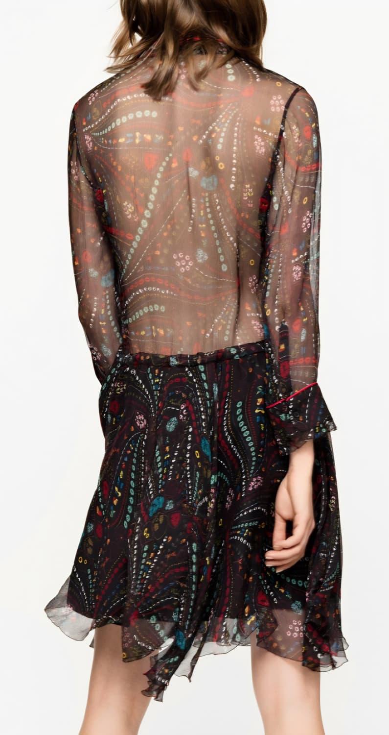 Zadig & Voltaire. 세미 시어 프린트 시폰 드레스_XS 상품이미지2