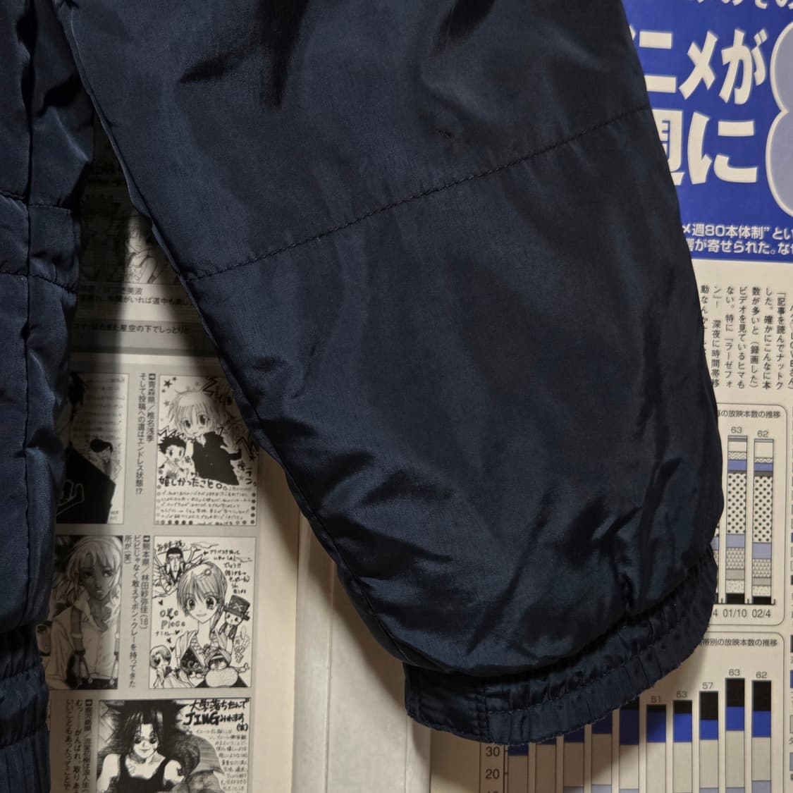 아디다스 삼선 라인 네이비 누빔 점퍼 상품이미지8