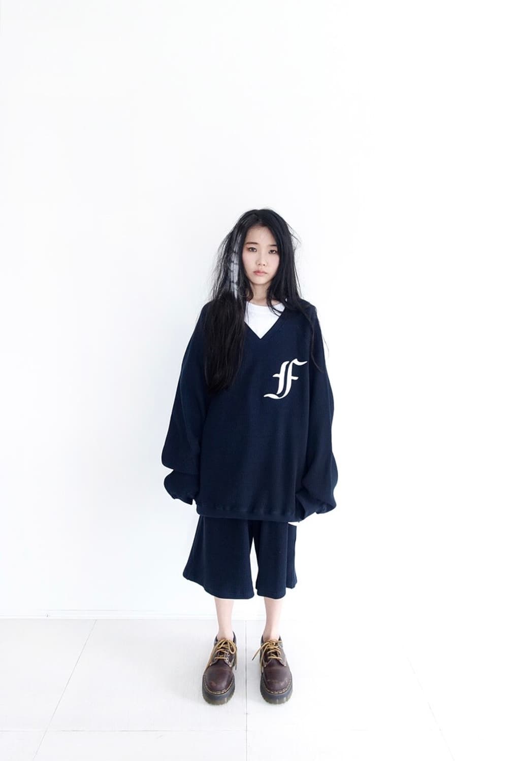 fa.er.ie [F.E.E.S] waffle boxy MTM navy 상품이미지1