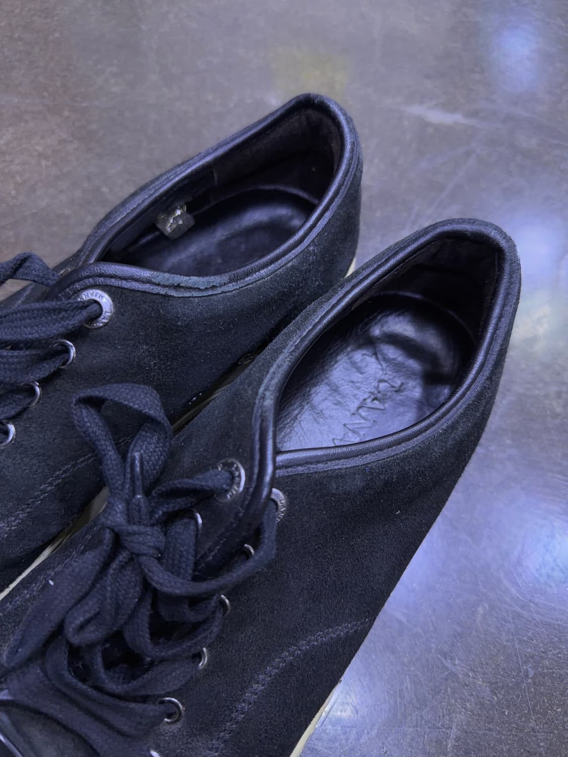 랑방 벨루어 스웨이드 레더 블랙 스니커즈 7 (260) 상품이미지5