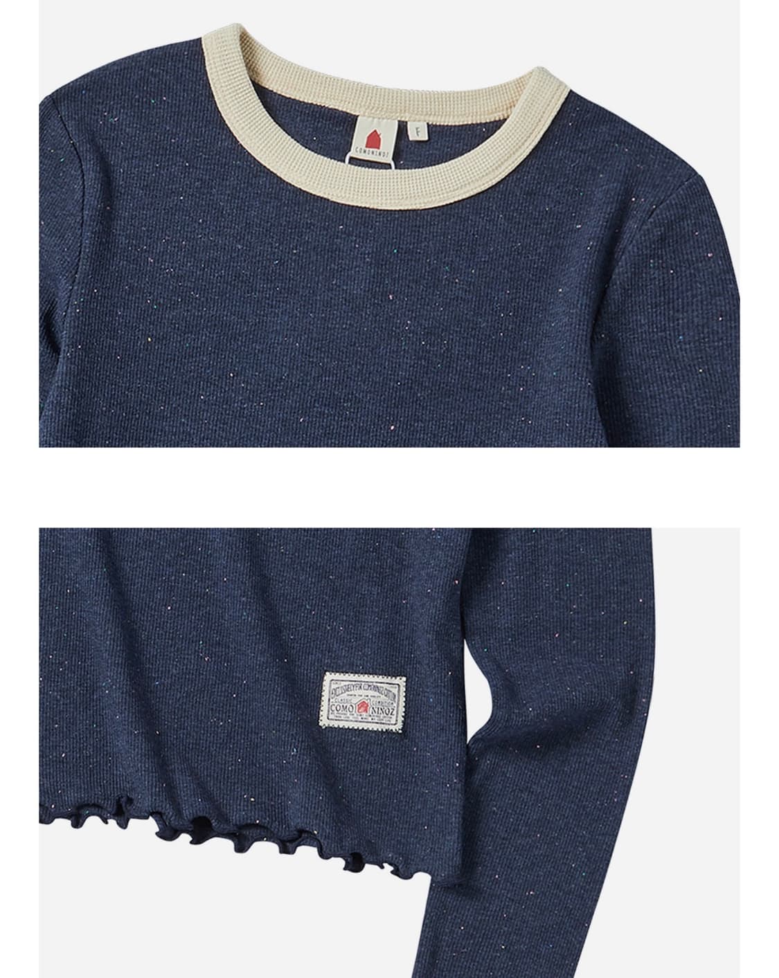 꼬모니노즈 레이어드 긴팔 티셔츠 네이비 free 상품이미지3