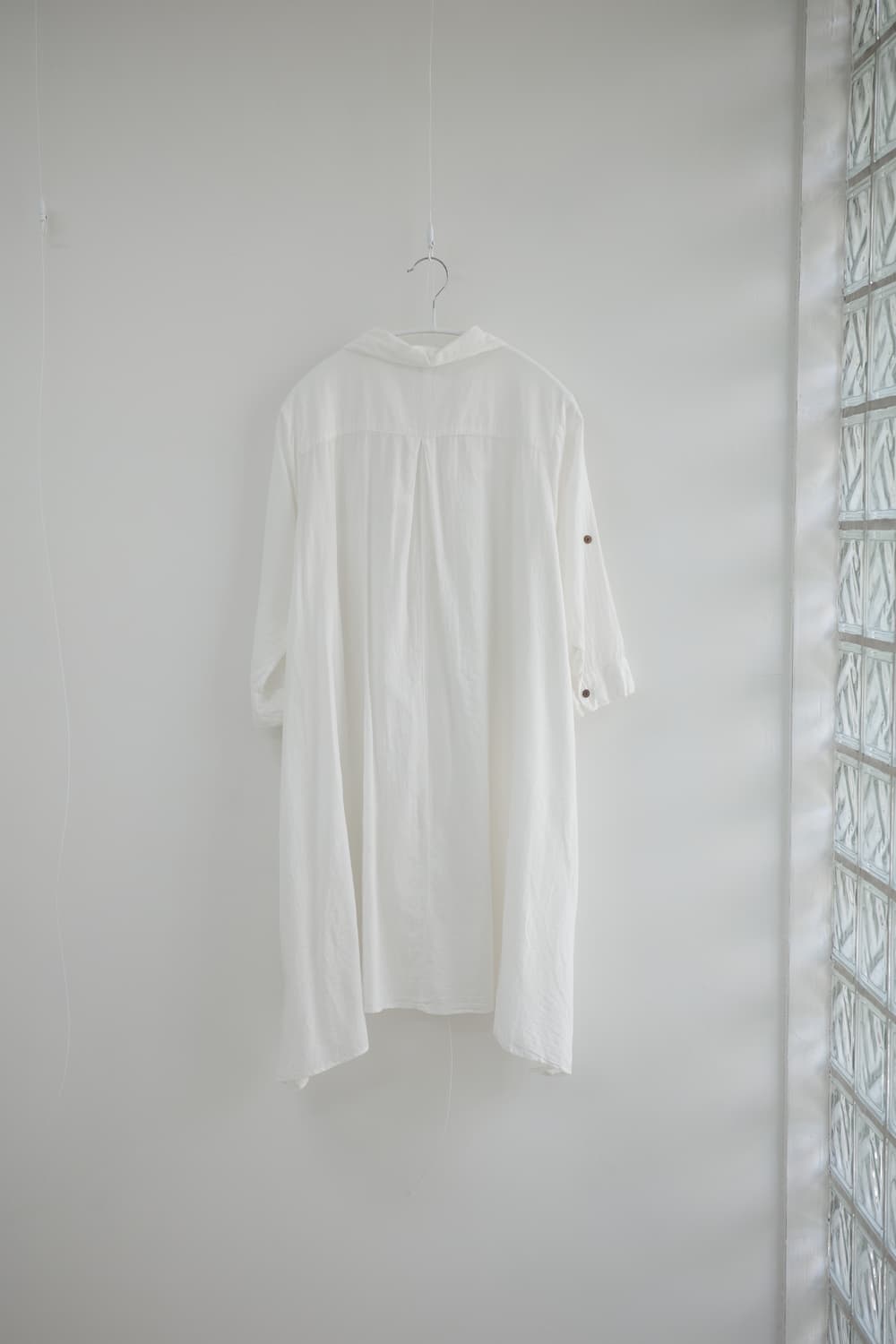 White collar wood button one-piece 상품이미지6