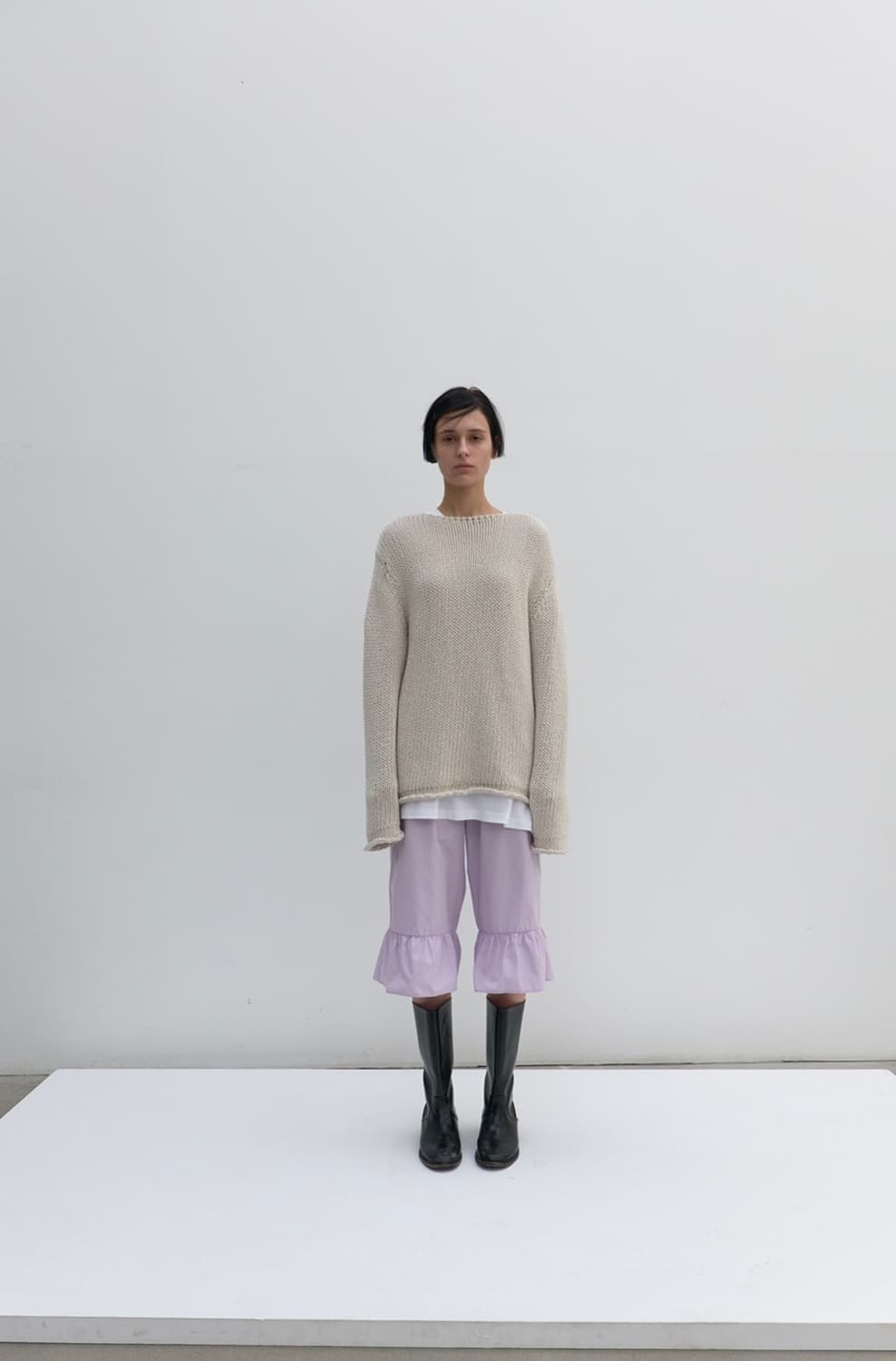 낫띵에브리띵 RELAXED COTTON SWEATER IN ECRU 니트 상품이미지2