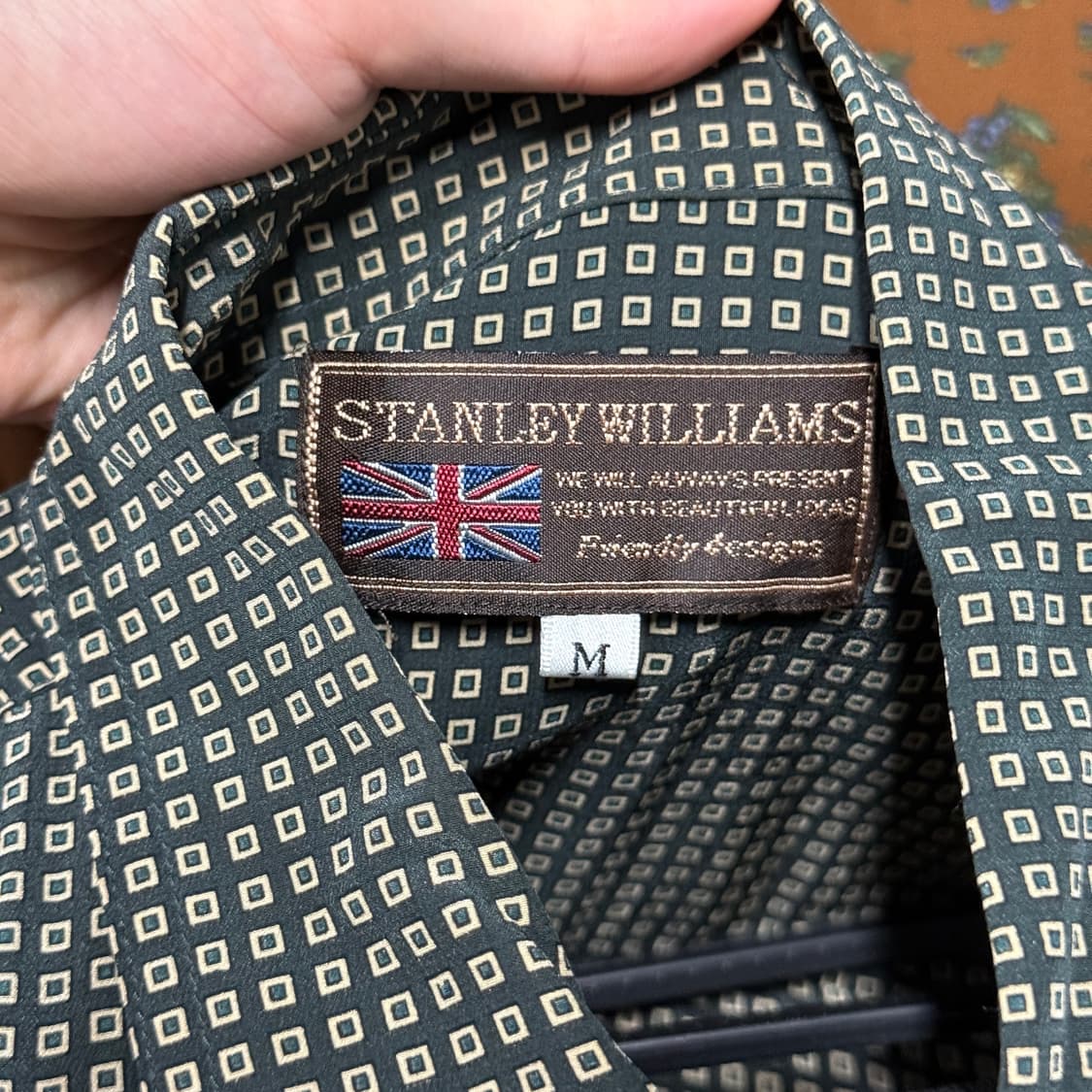 Stanley Williams UK 100% 실크 아가일 패턴 셔츠 상품이미지6