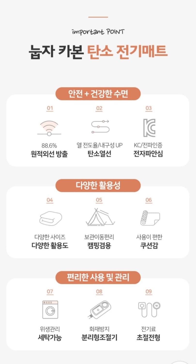한일 좋은자리 눕자  카본 탄소매트 전기매트 그레이 퀸 싸이즈 155x2 상품이미지3
