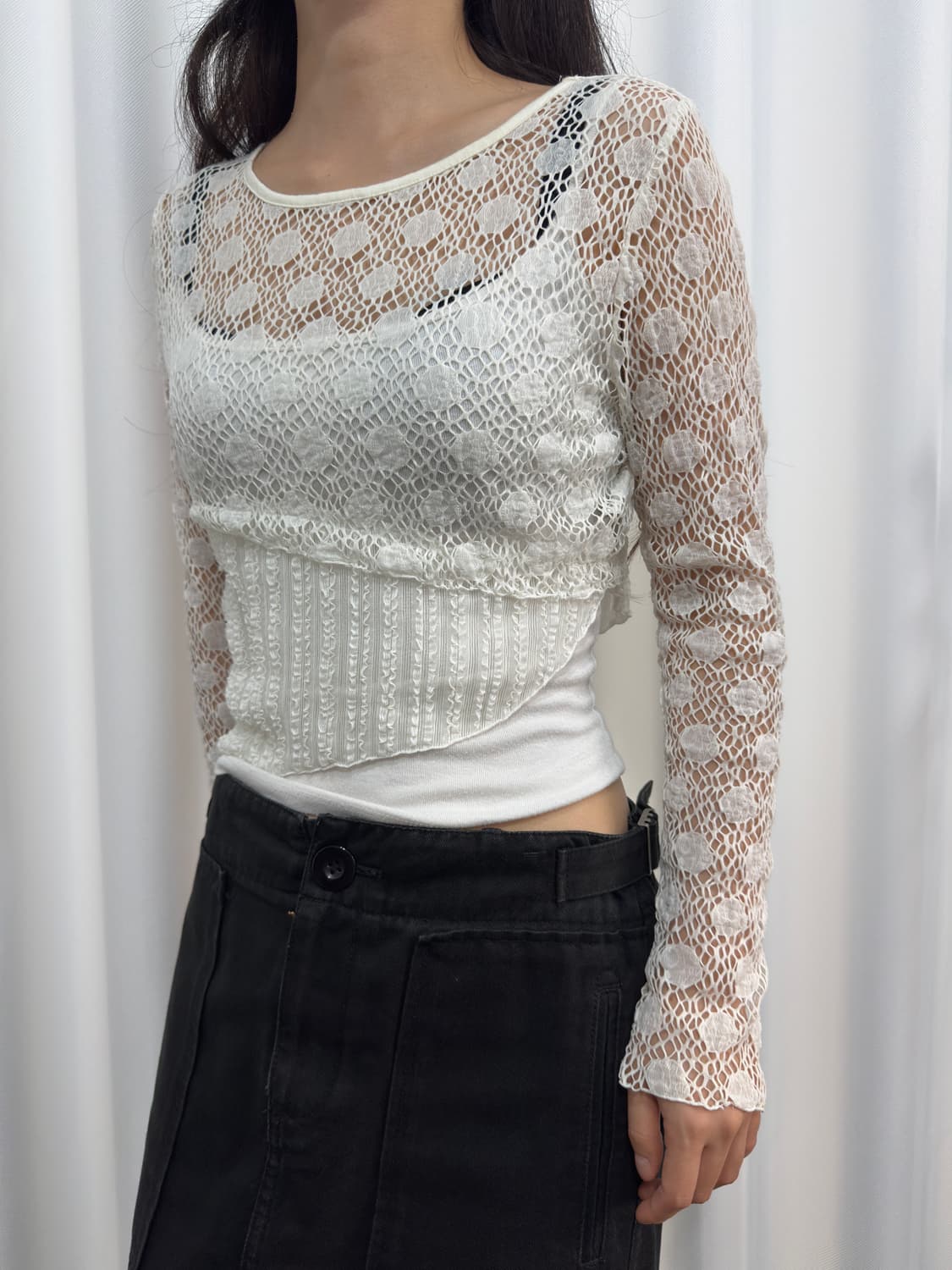 mesh lace top 상품이미지2