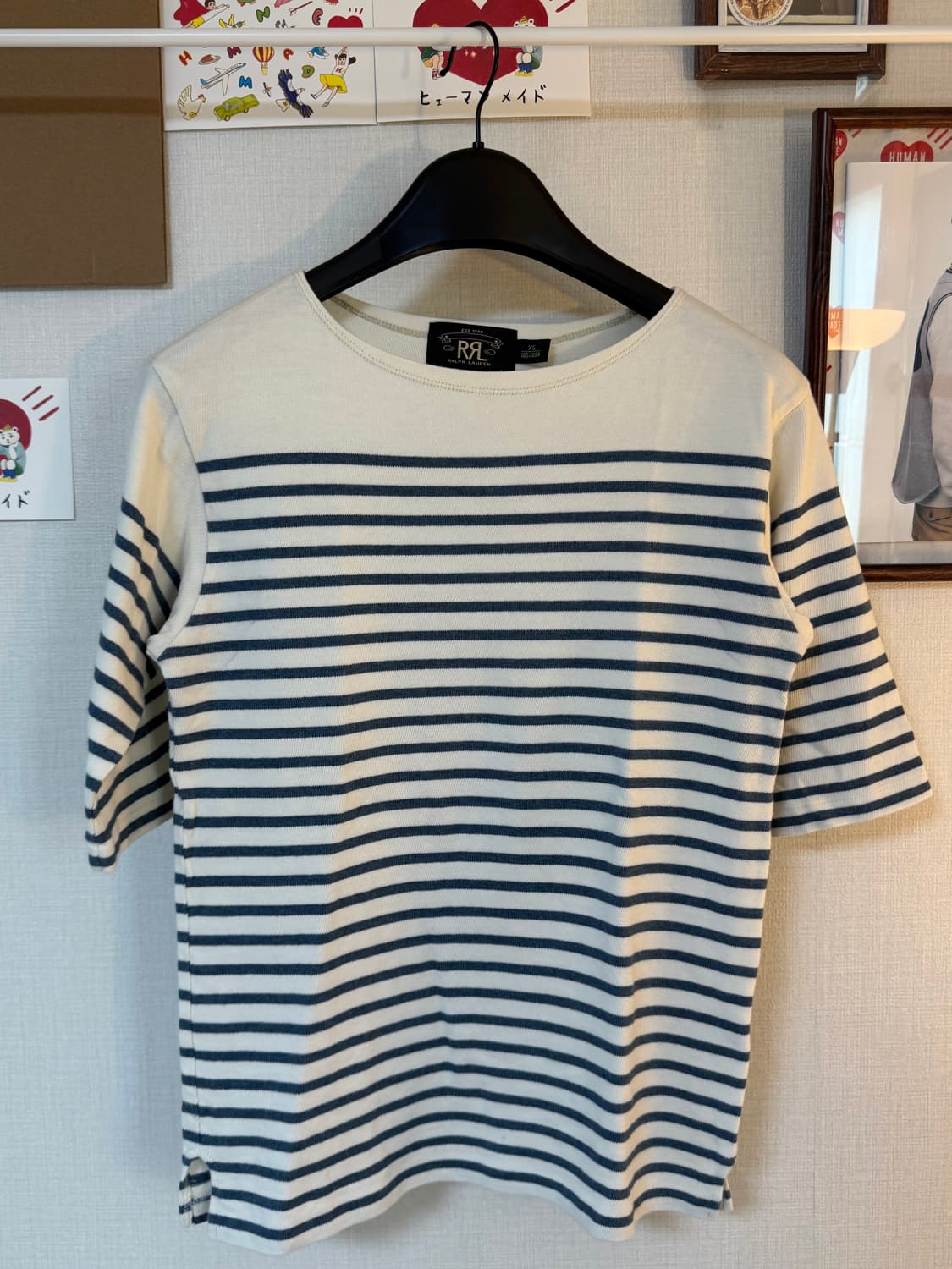 (XS)RRL 더블알엘 스트라이프 보트넥 바스크 셔츠 반팔티 상품이미지1