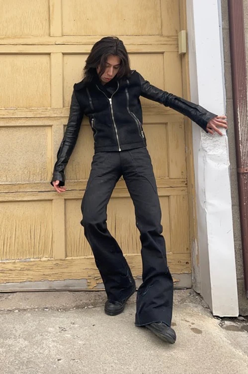 릭오웬스 12FW "MOUNTAIN" 하이넥 양가죽 무스탕 자켓 상품이미지10