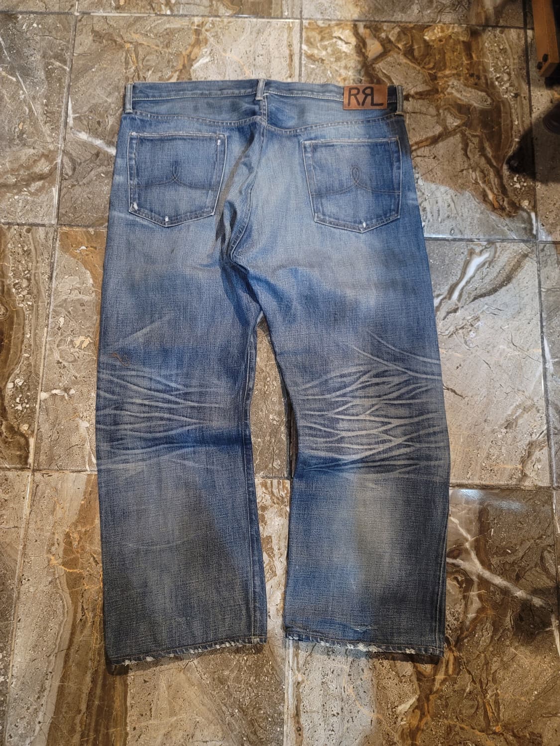 더블알엘 워싱 셀비지 데님팬츠 (빅사이즈) 상품이미지1