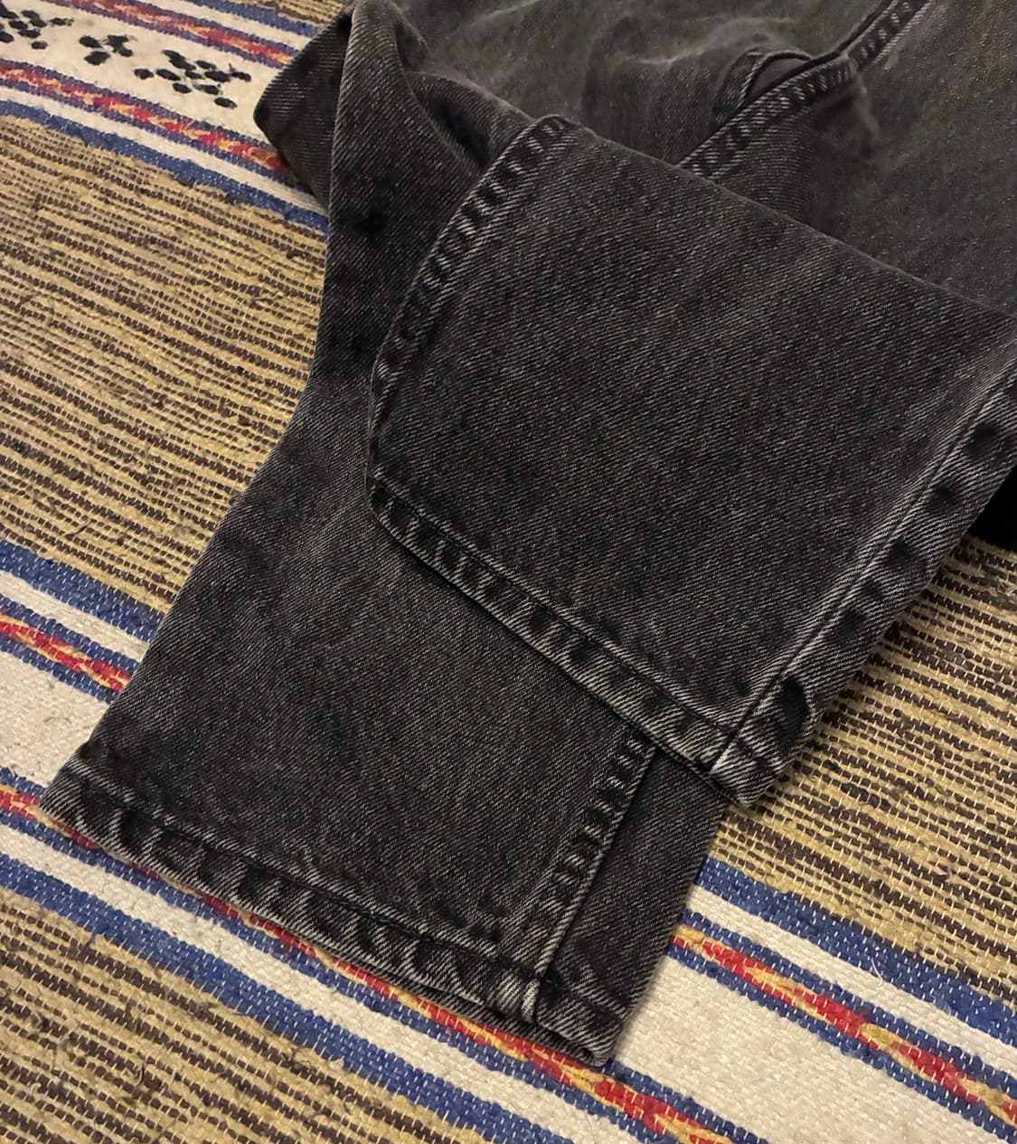 (27~28)90s USA 빈티지 리바이스 505 오렌지탭 흑청 데님 상품이미지4