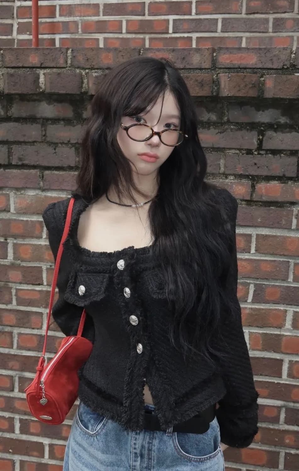 모디무드 트위드 코트 자켓 블랙 상품이미지1