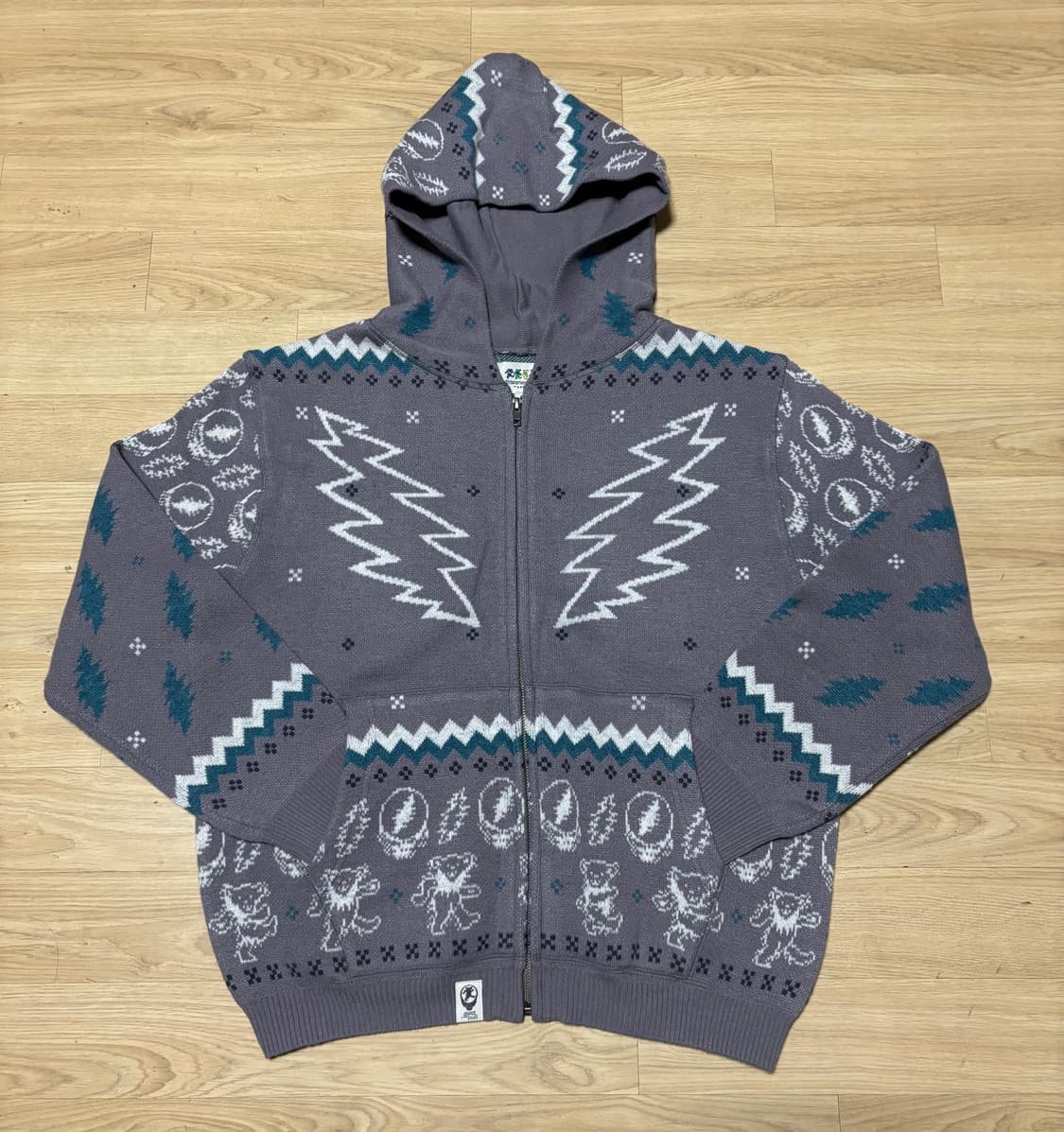 디스이즈네버댓X그레이트풀데드 니트 집업 라벤더 상품이미지4