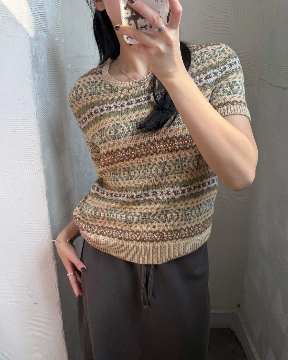 Polo 랄프로렌 우먼 페어아일패턴 반팔 니트 상품이미지7