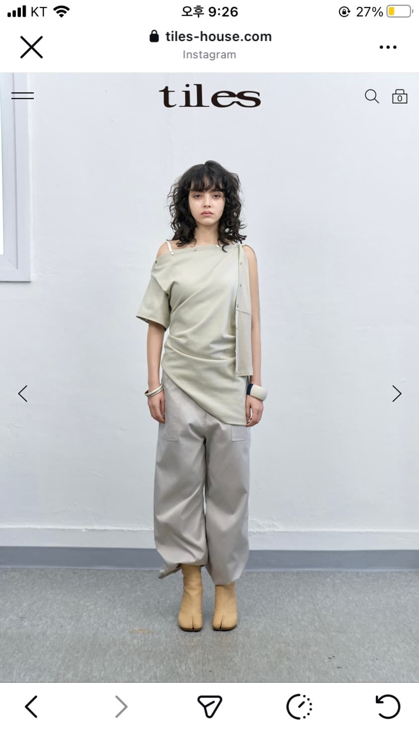 tiles snap half sleeve 화이트 상품이미지1