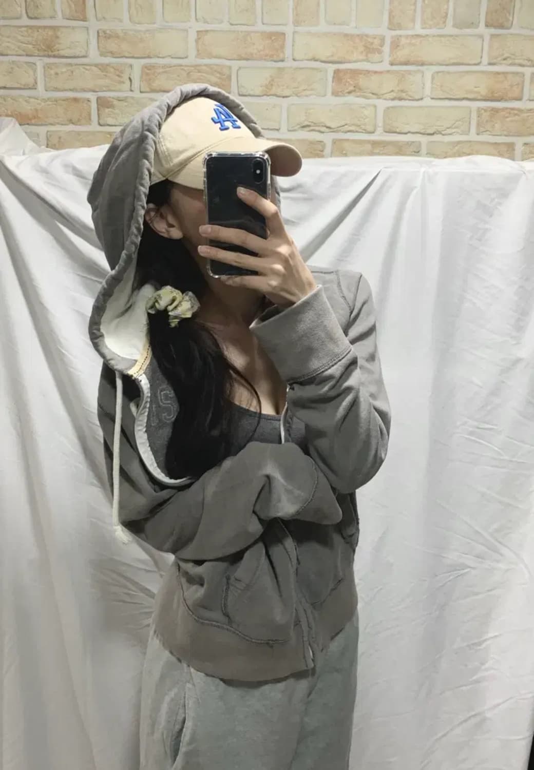 홀리스터 후드집업 S,그레이 상품이미지1