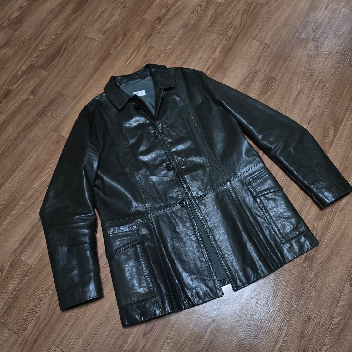 아르마니 카키 가죽자켓 105 상품이미지3