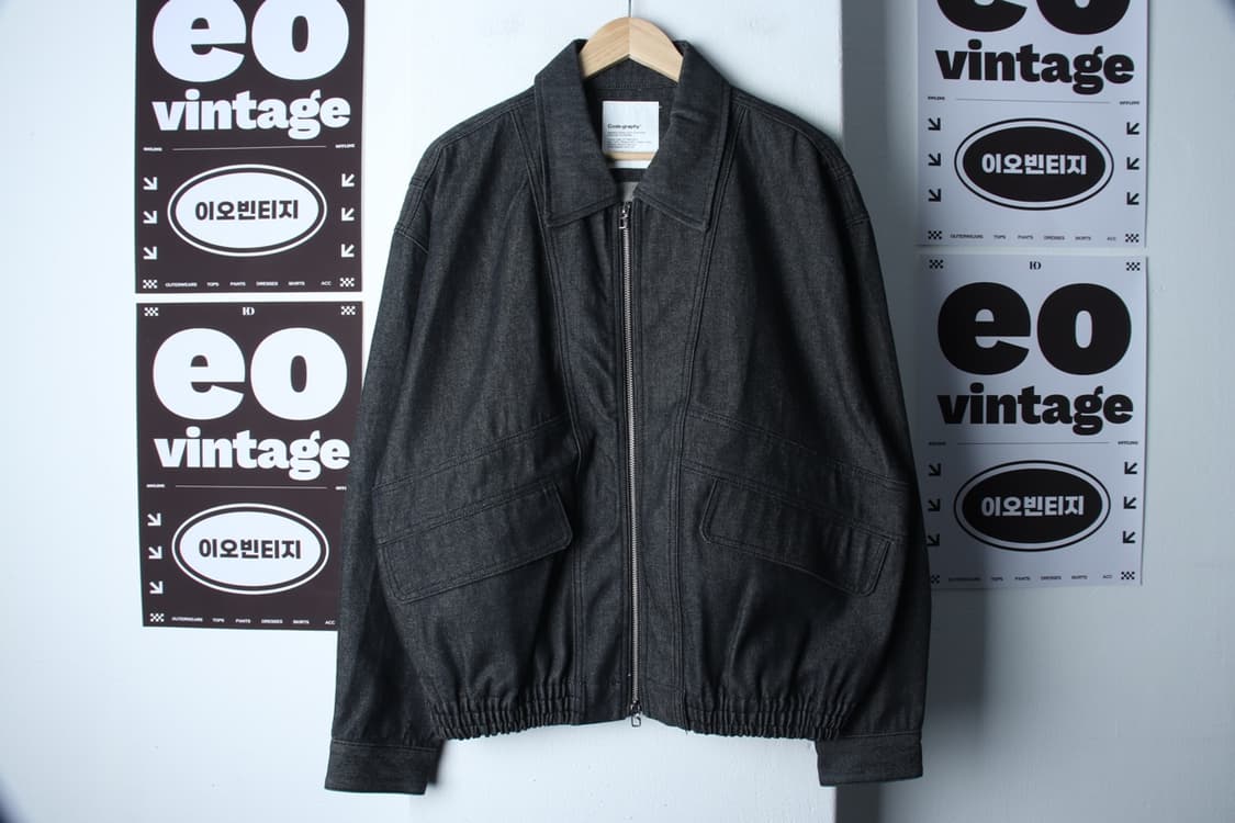 (M-2XL) 코드그라피 집업 바람막이 점퍼자켓 봄버 데님-H32673 상품이미지2