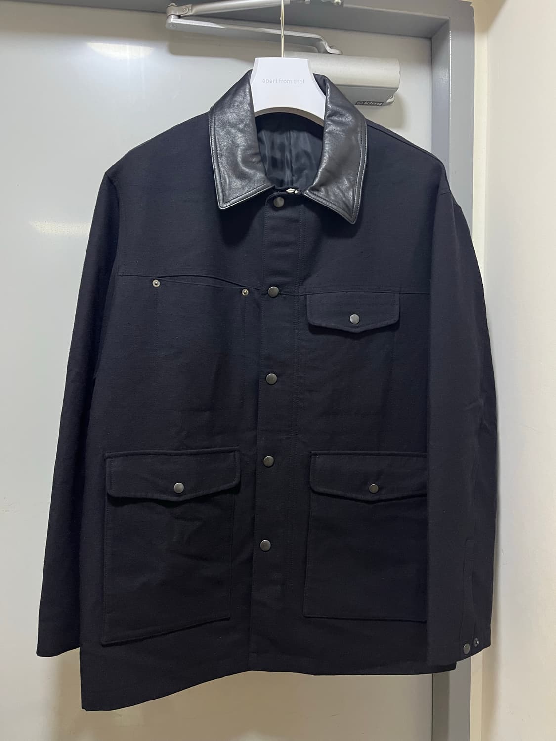 [M] 유스X호호시 레더 카라 헌팅자켓 상품이미지4