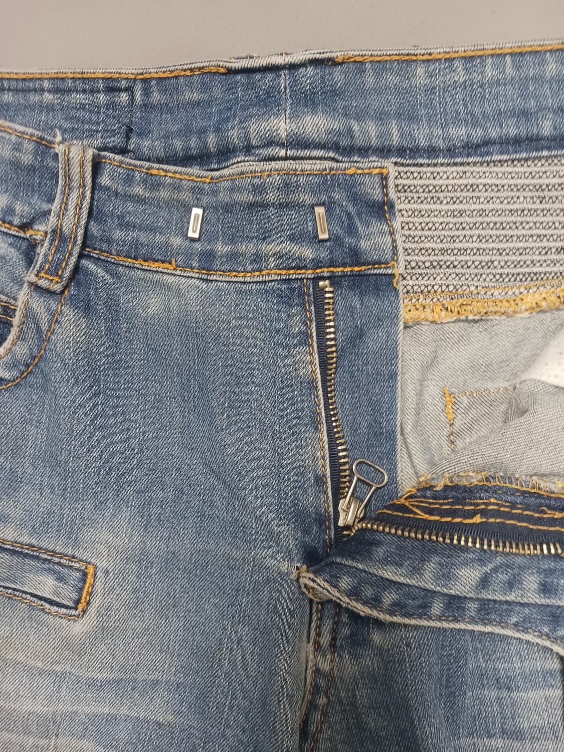 [31] 발망 연청 스크래치 바이커진 청바지 상품이미지6