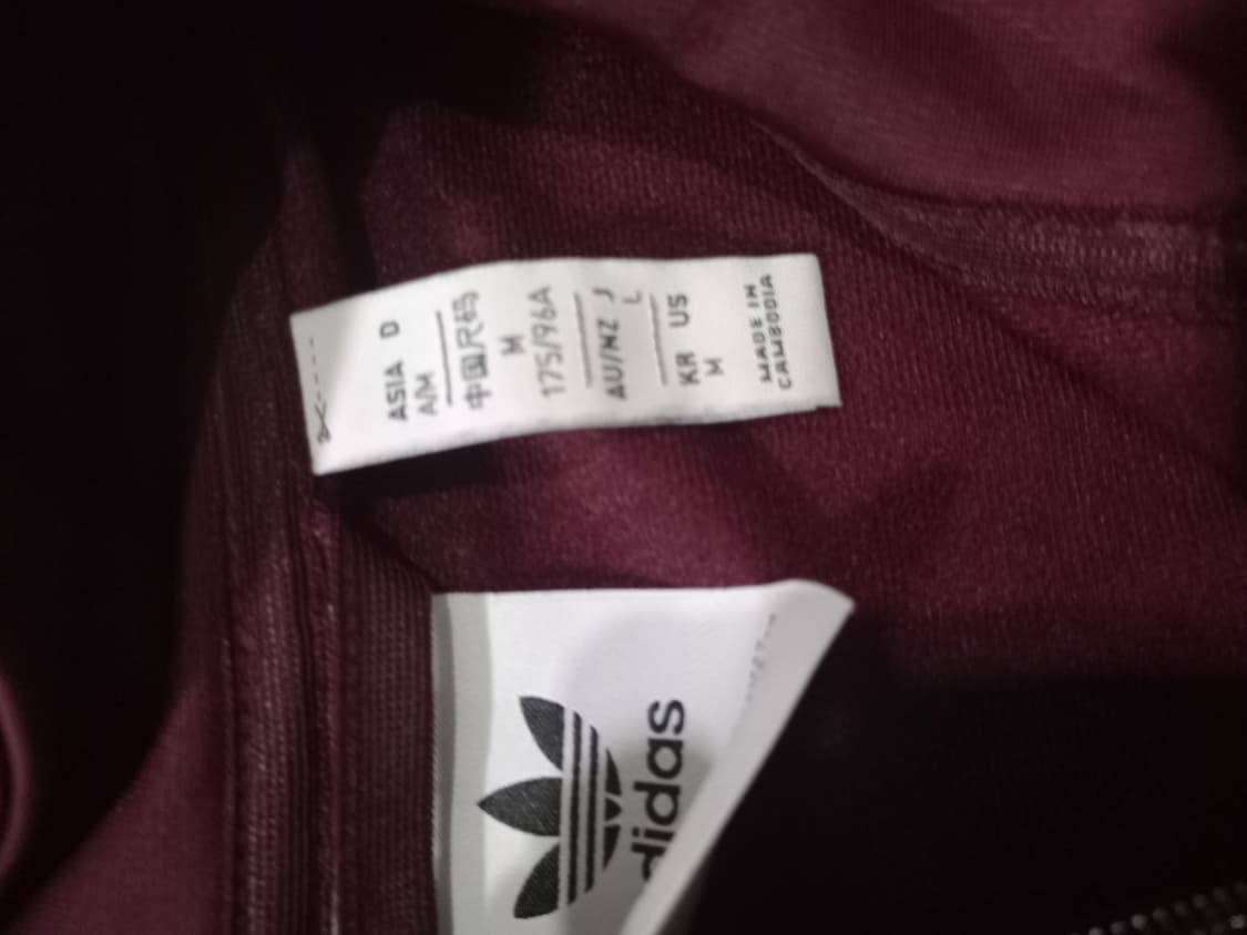 아디다스 BB트랙탑 마룬 와인 버건디 저지 져지집업 95/M 상품이미지4