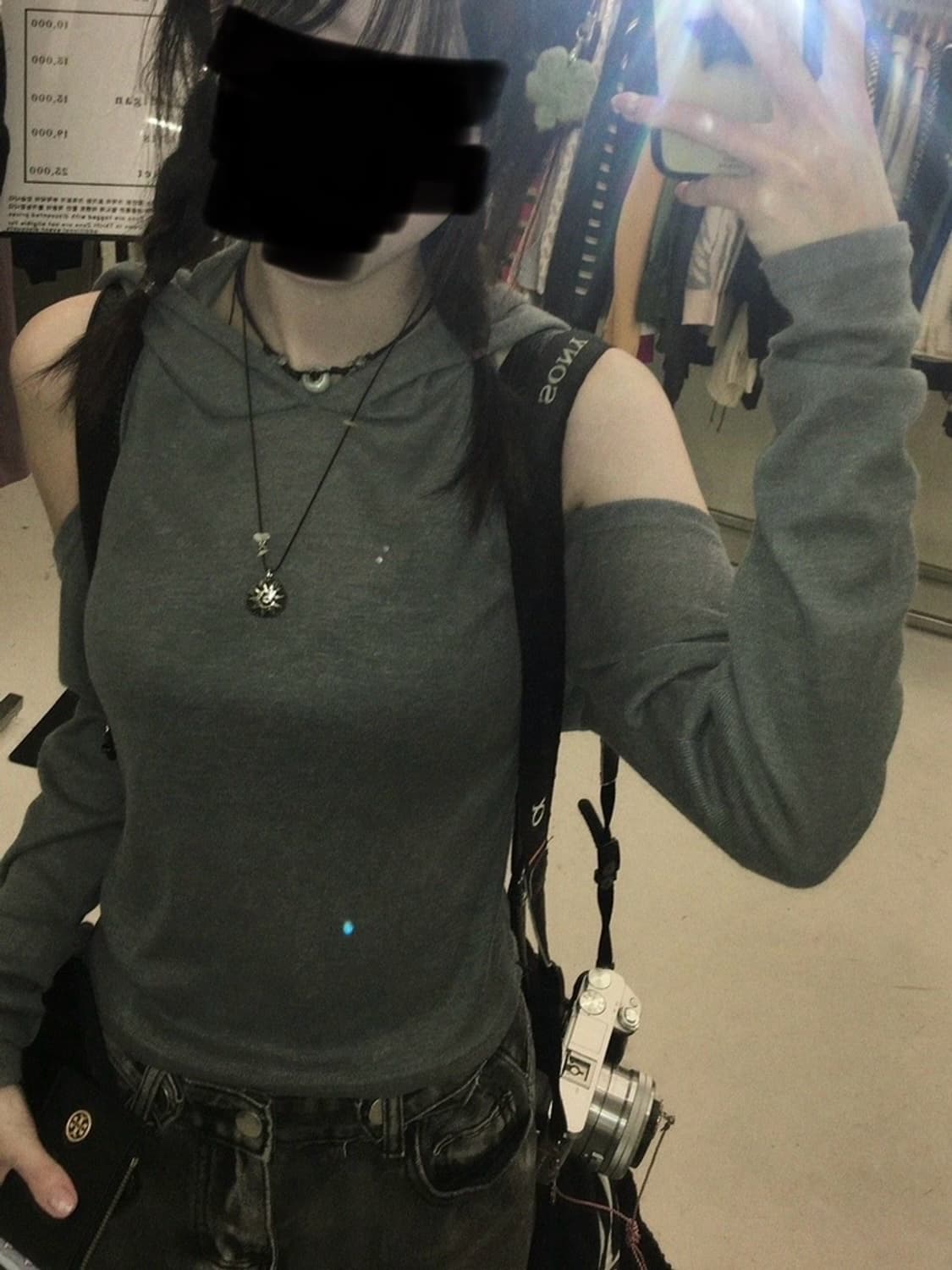 그레이 트임 후드 티셔츠 상품이미지4