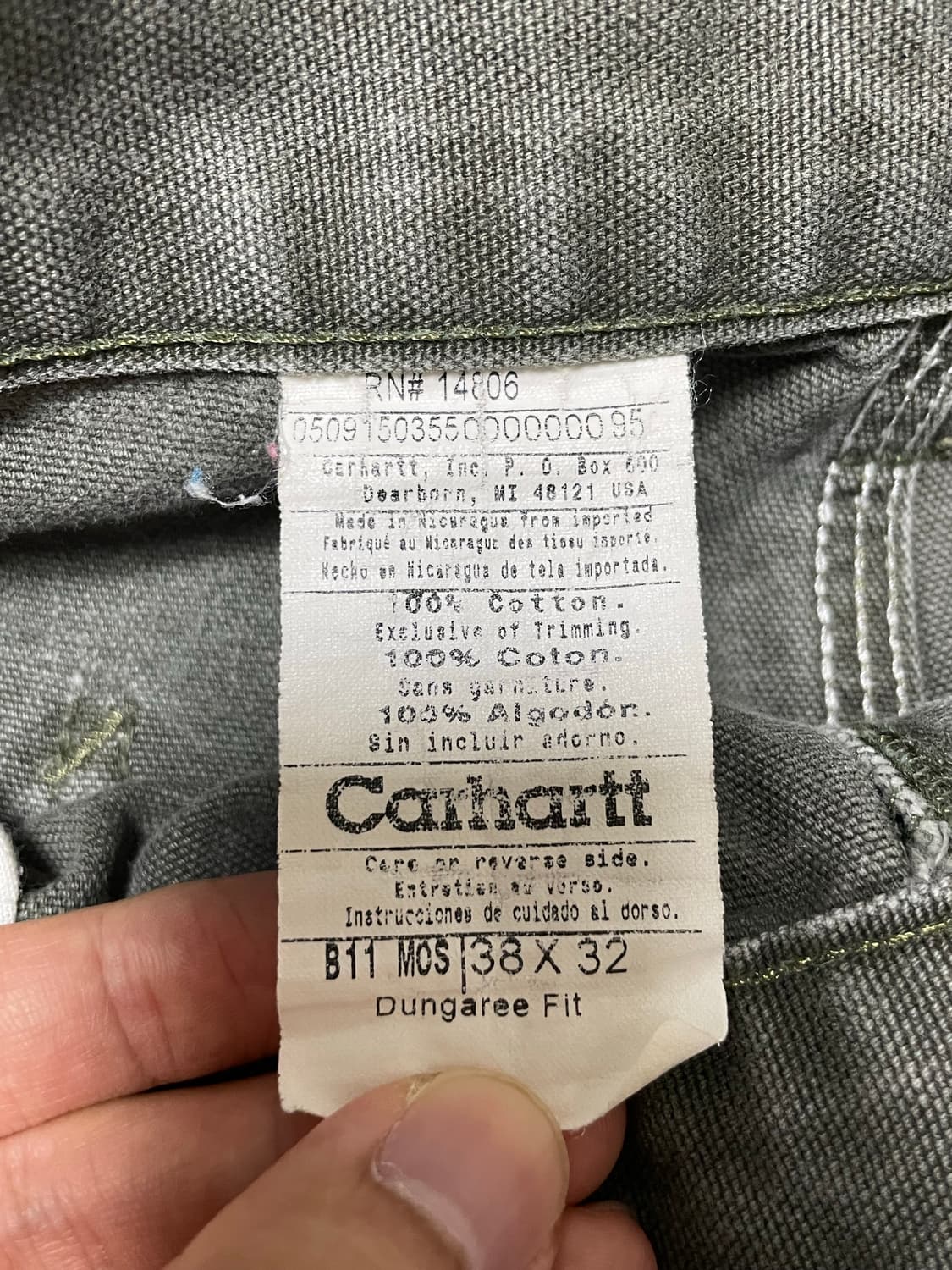 Carhartt B11 mos 카펜터팬츠 모스그린 칼하트 상품이미지4