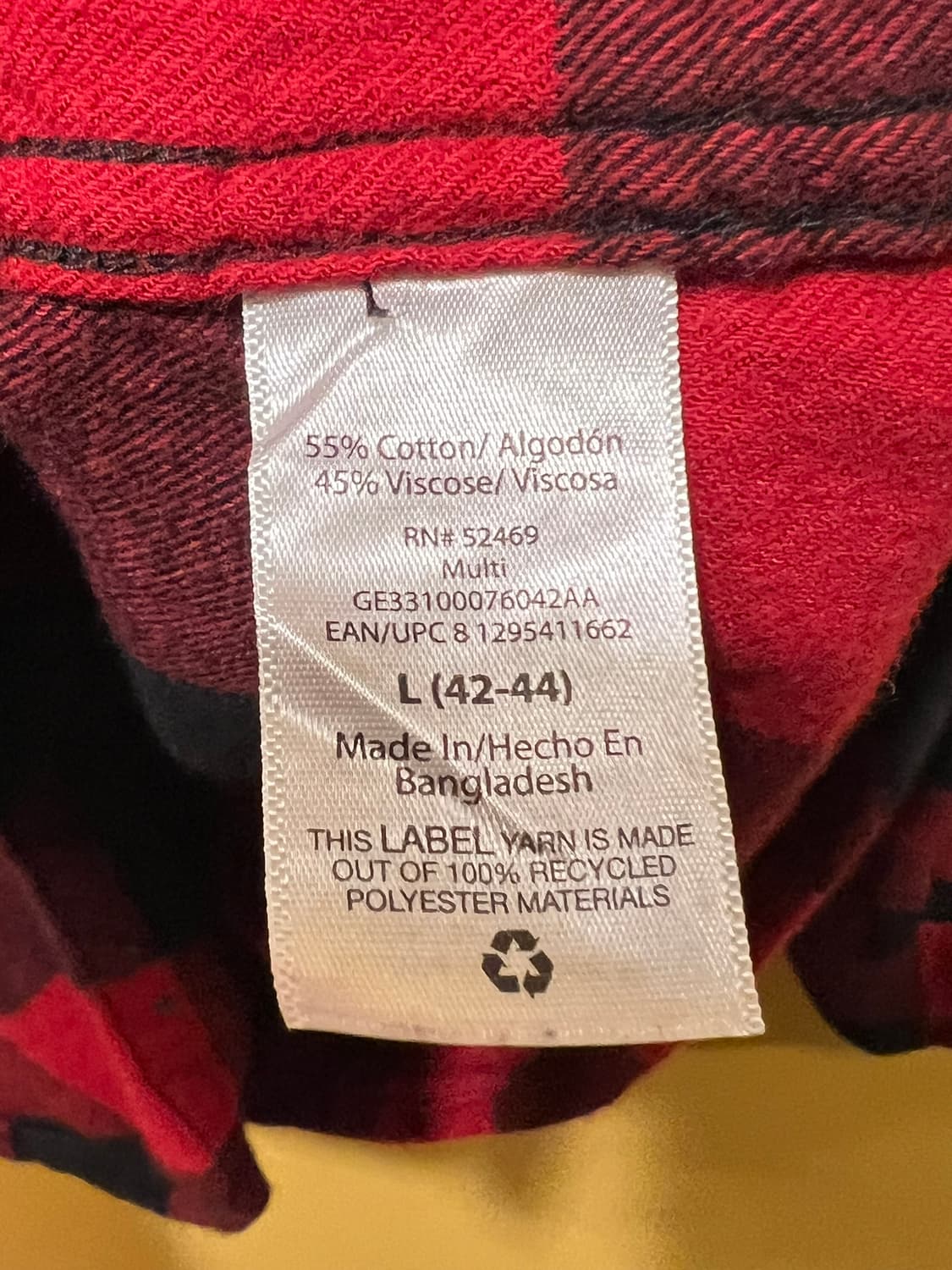 [L] 조지 George 레드 버팔로 체크 플란넬 셔츠 상품이미지6