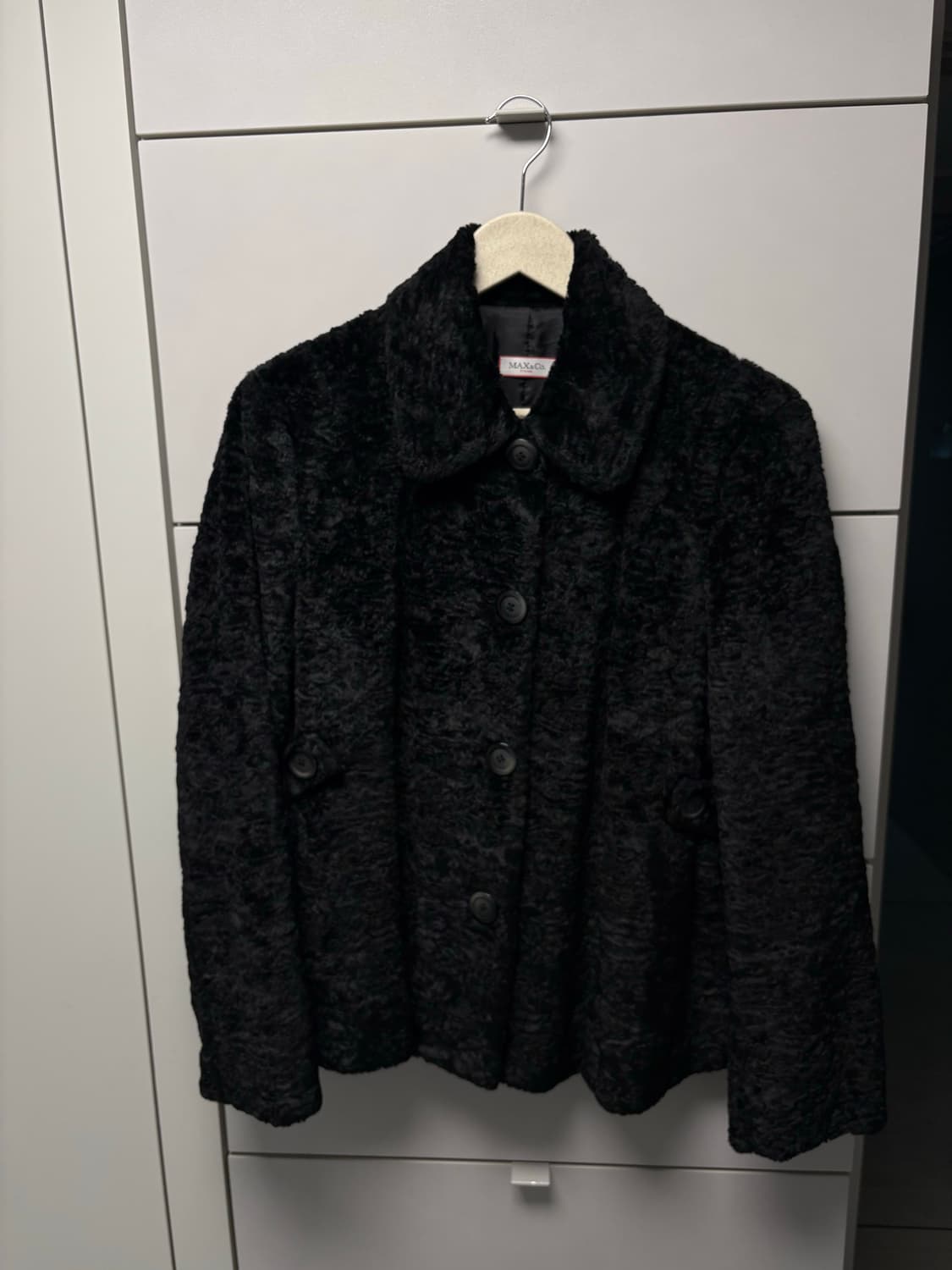 빈티지 Max&Co 막스앤코 블랙 퍼 자켓 44-55 상품이미지1