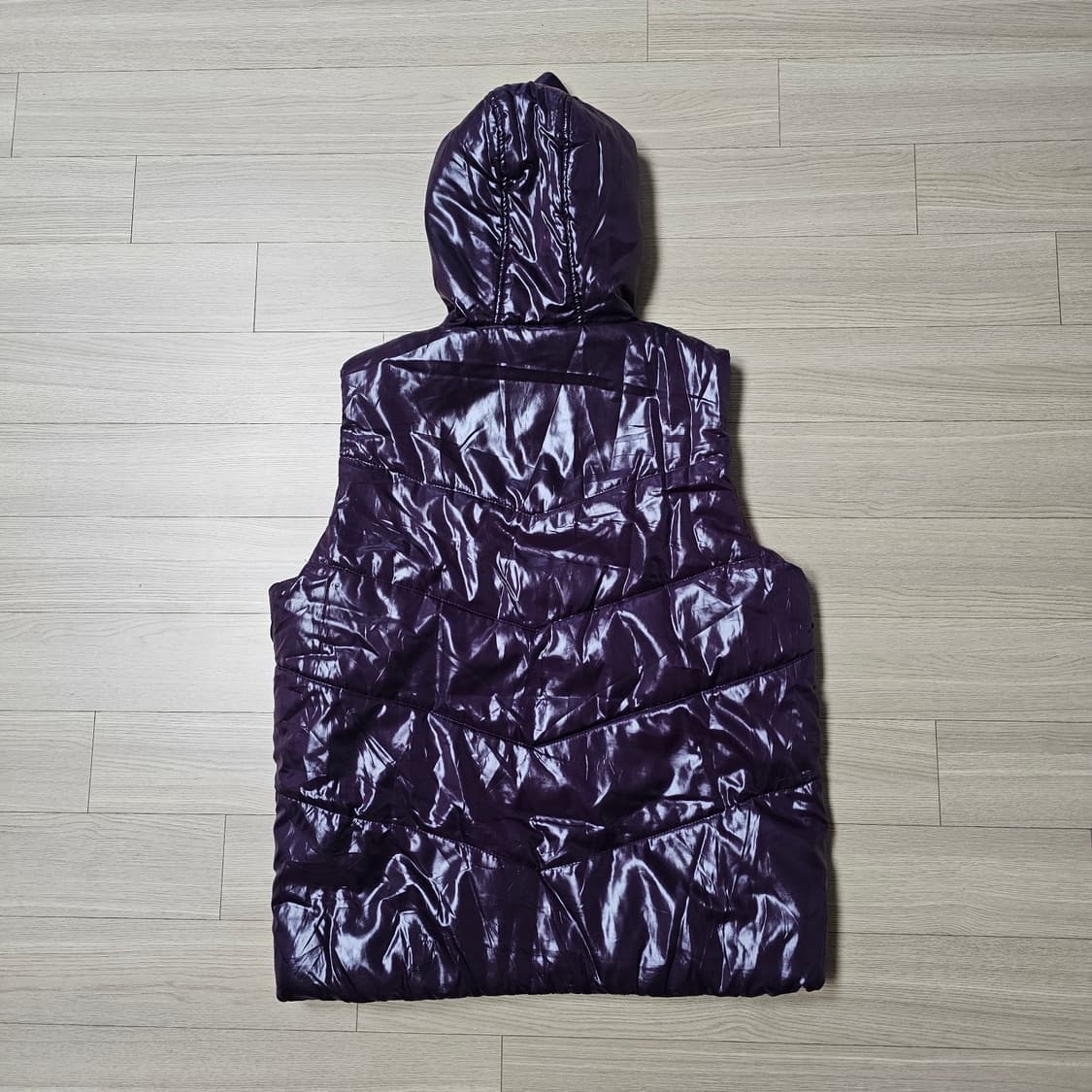 M 95 ) C.P.S 경량 패딩 베스트 조끼 재팬 빈티지. 퍼플 브라운 상품이미지2