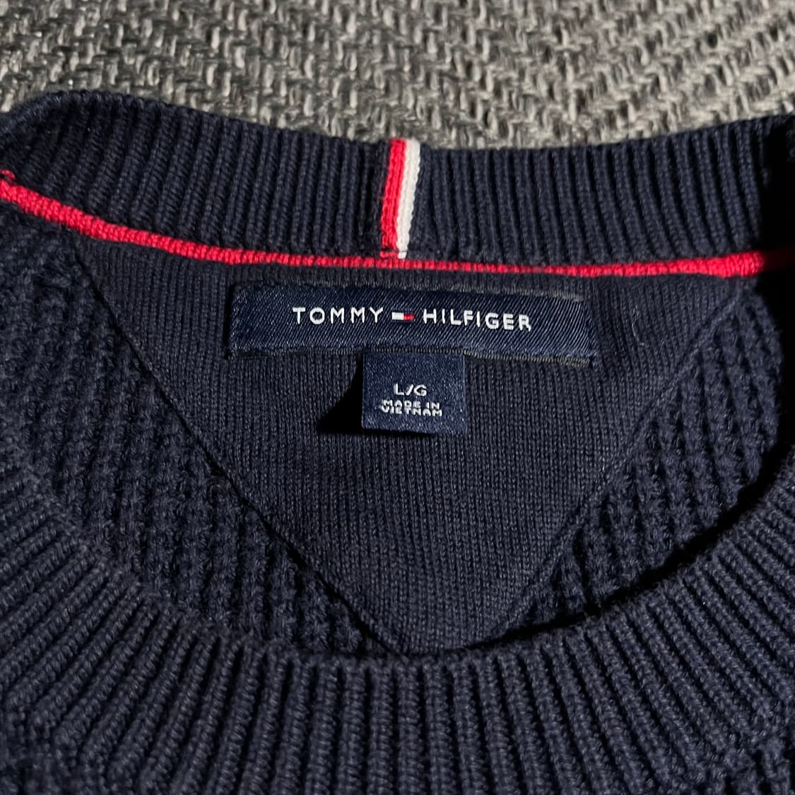 [L] TOMMY HILFIGER 타미힐피거 빅로고 와플 니트 상품이미지4