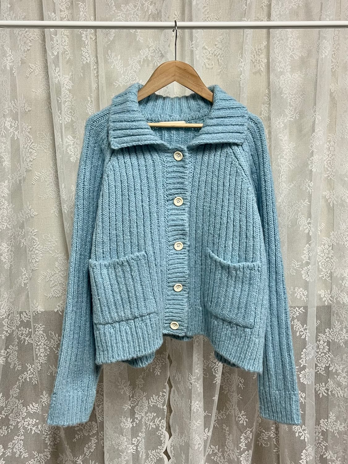 F) 슬로우비 제평 도매택 카라 니트 가디건 소라 상품이미지1