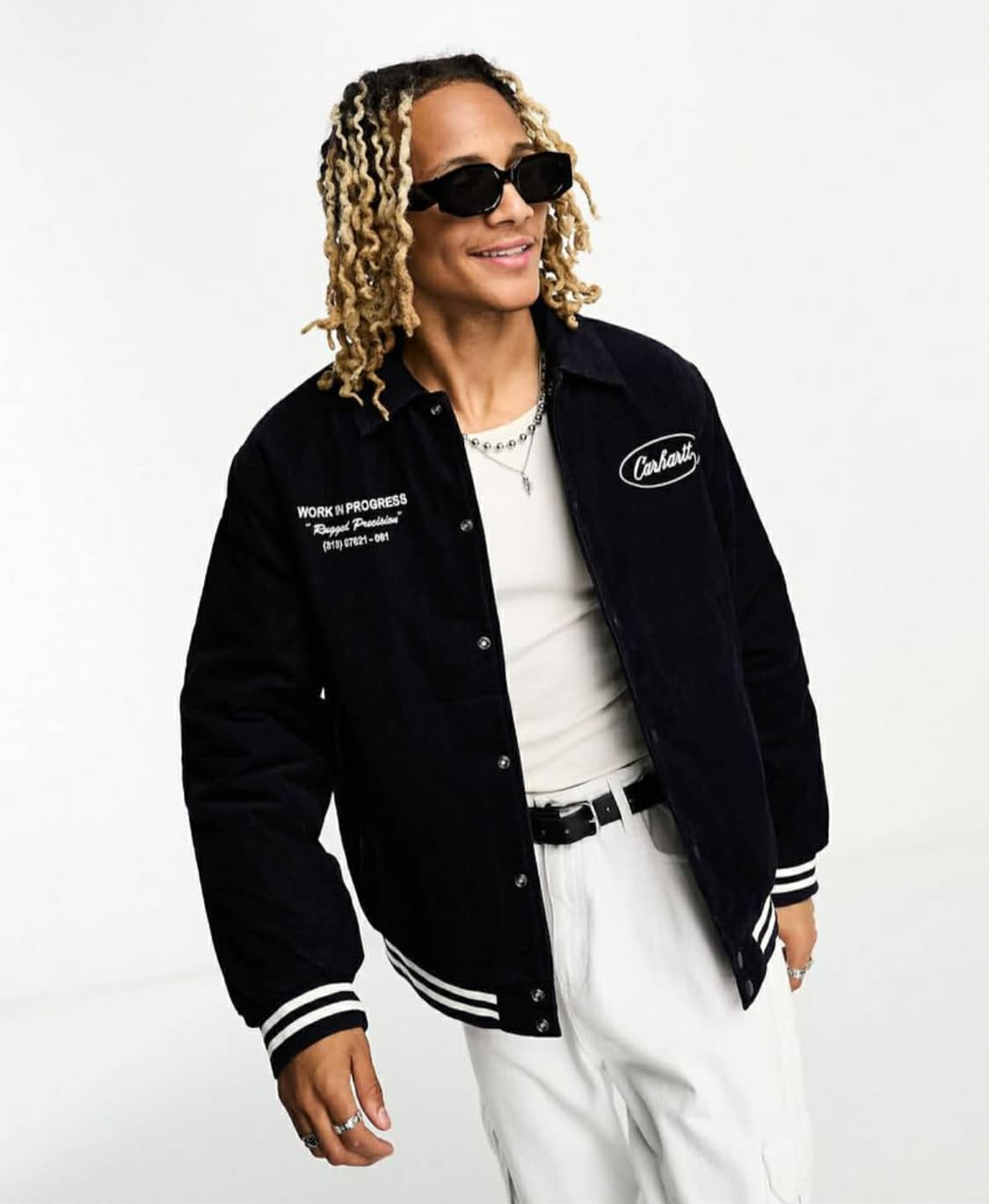 [M] 칼하트 wip 러그드 레터맨 코듀로이 바시티 자켓 상품이미지3