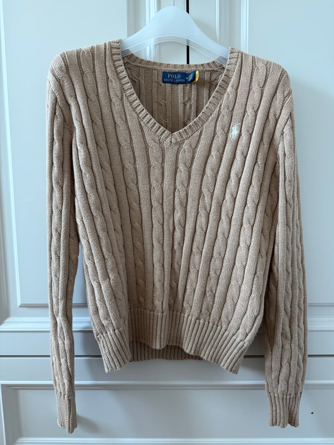 폴로 랄프로렌 케이블 브이넥 니트 M 베이지 상품이미지2
