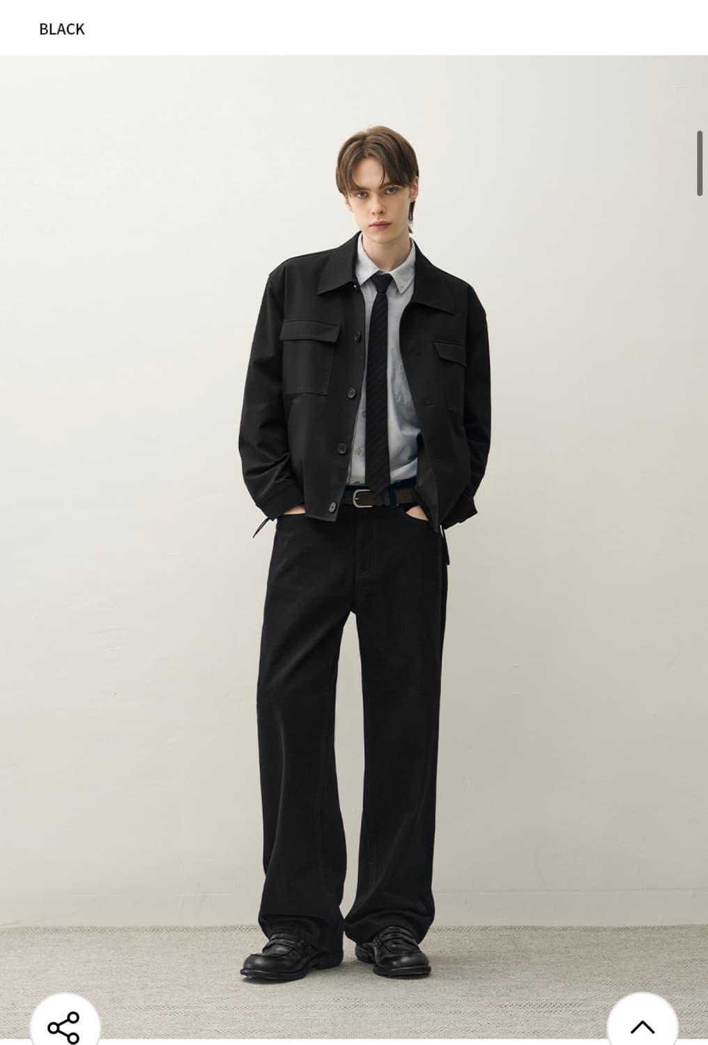 (XL) 드로우핏 도브 울 하이드 블루종 자켓 [BLACK] 판매 상품이미지3