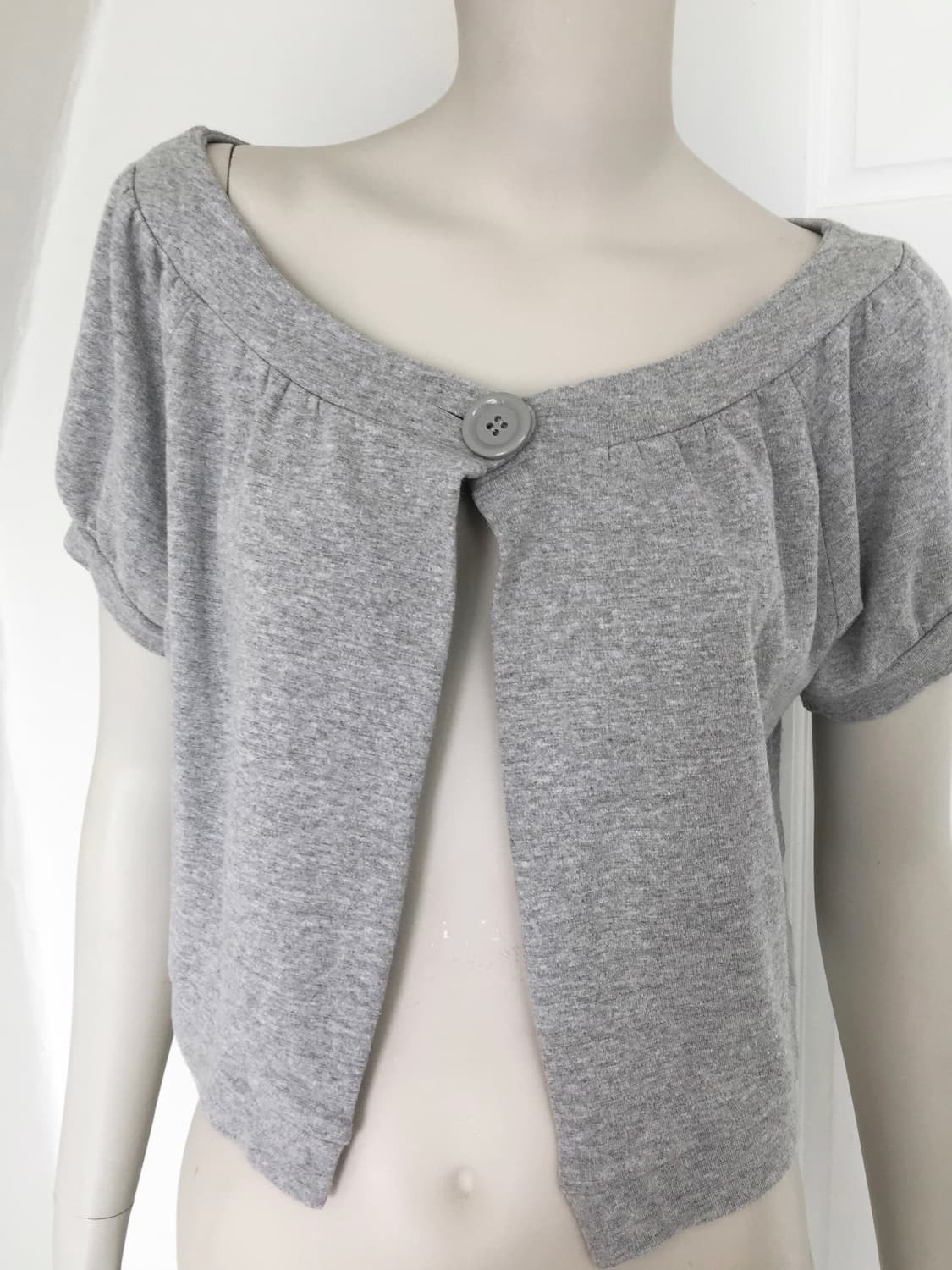 Grey Big Button Puff Bolero 상품이미지4