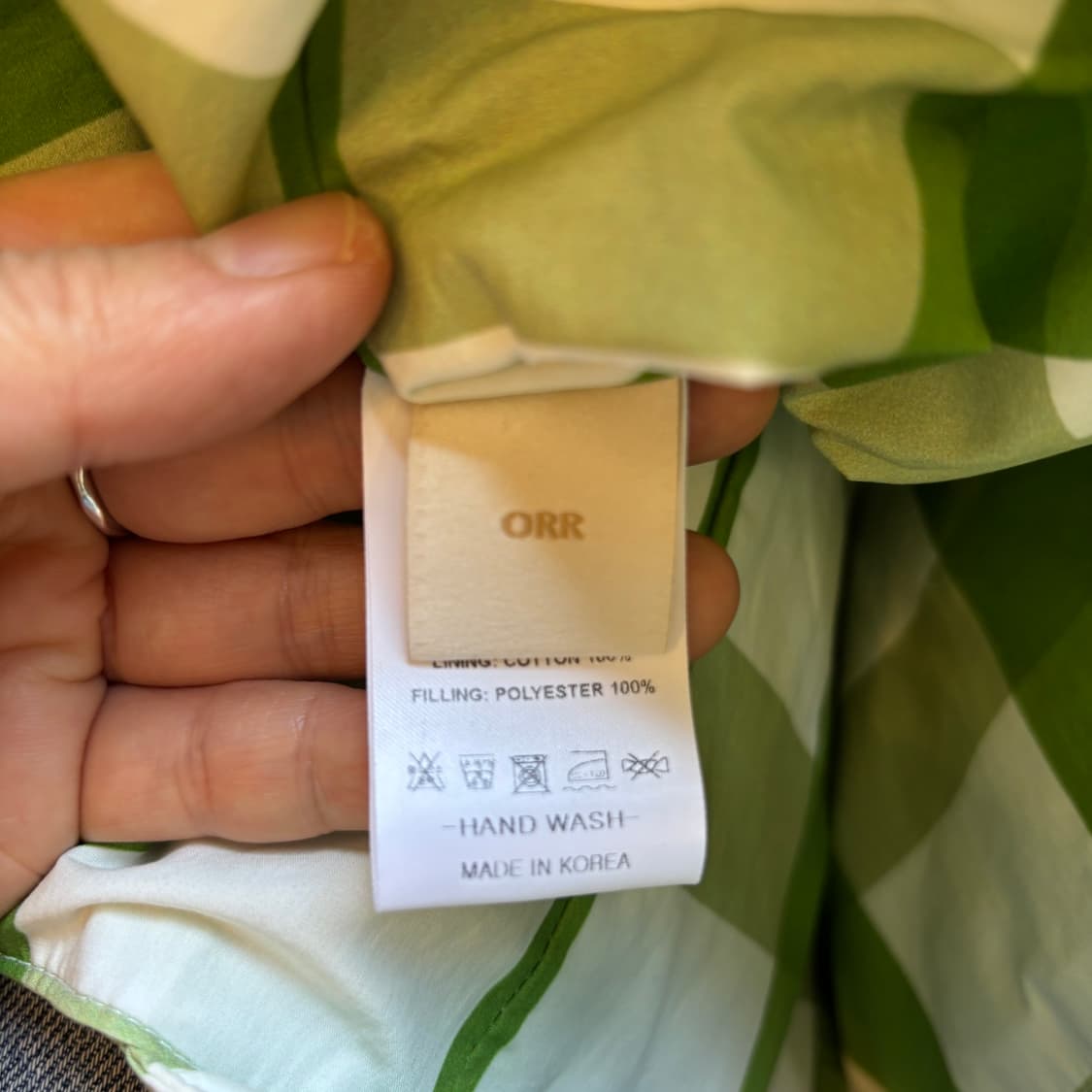 ORR 오르 그린 깅엄 체크 쇼퍼백 숄더백  상품이미지9