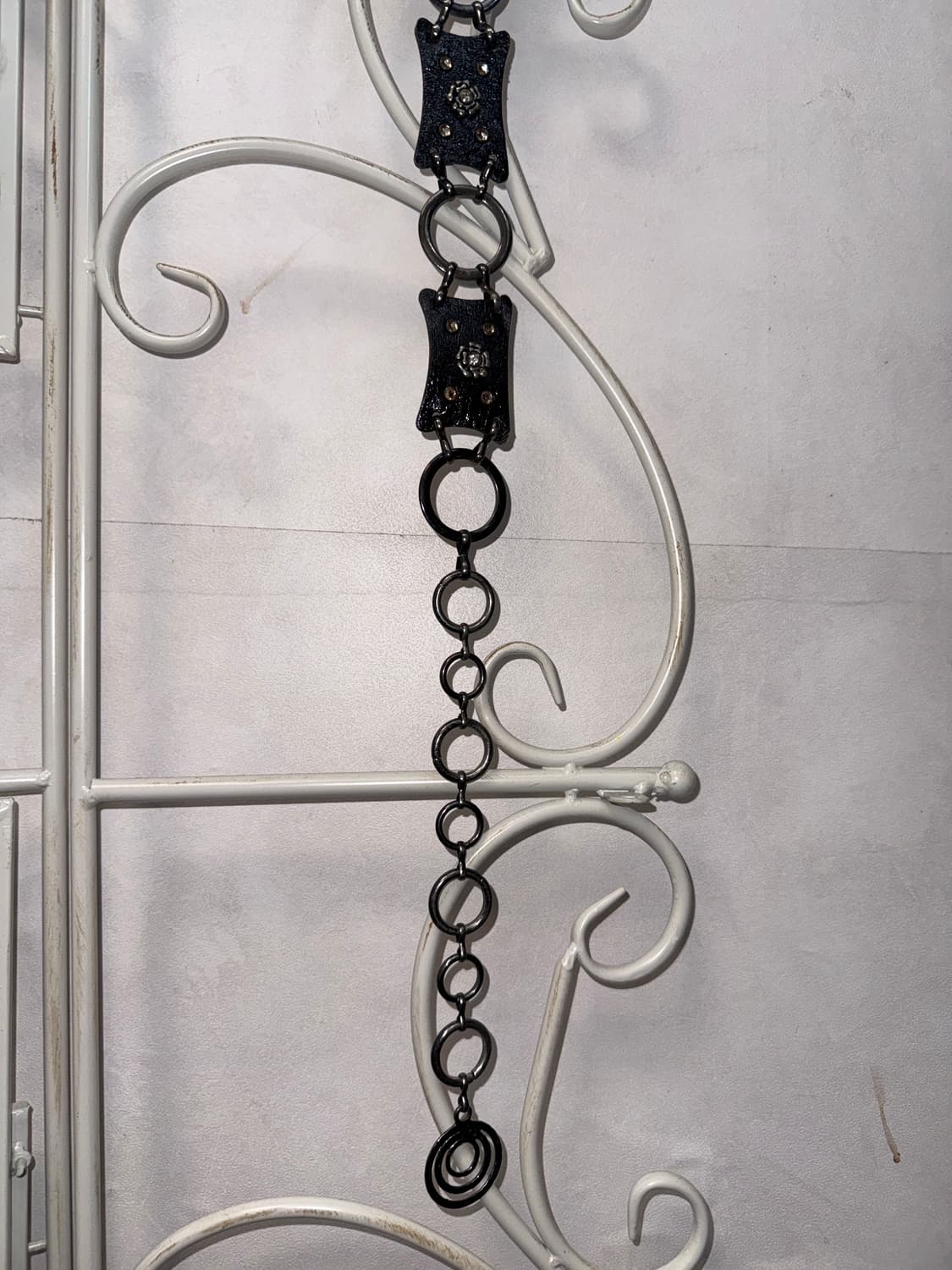 Black flower charm cubic chain belt 상품이미지6
